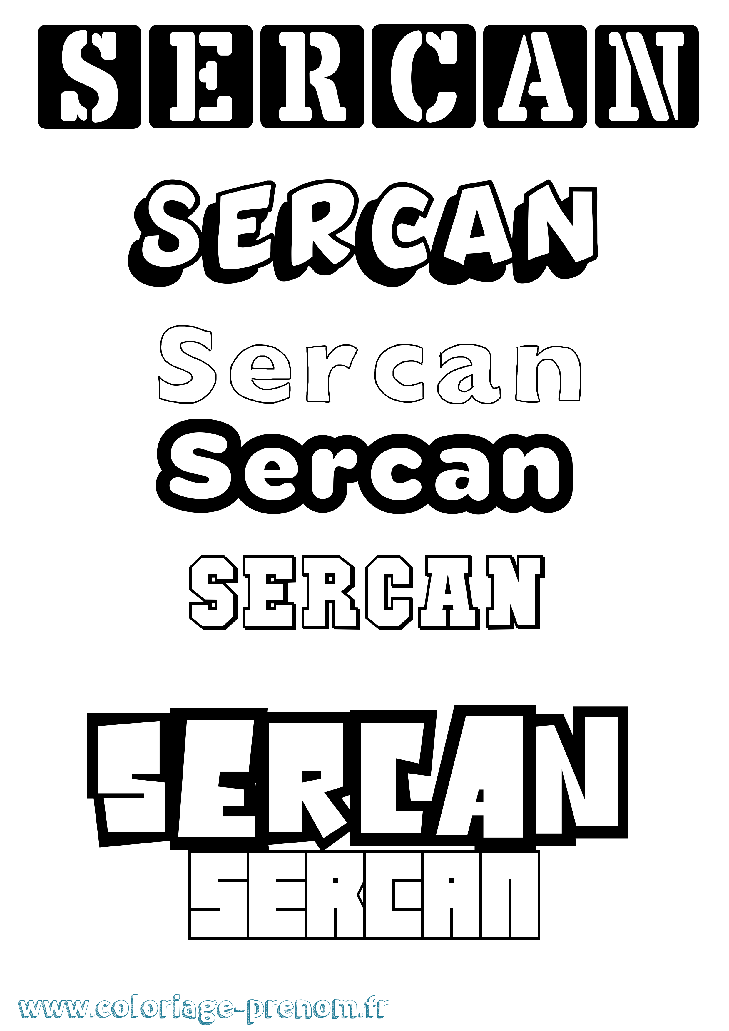 Coloriage Sercan Simple Coloriage prénom Sercan Simple