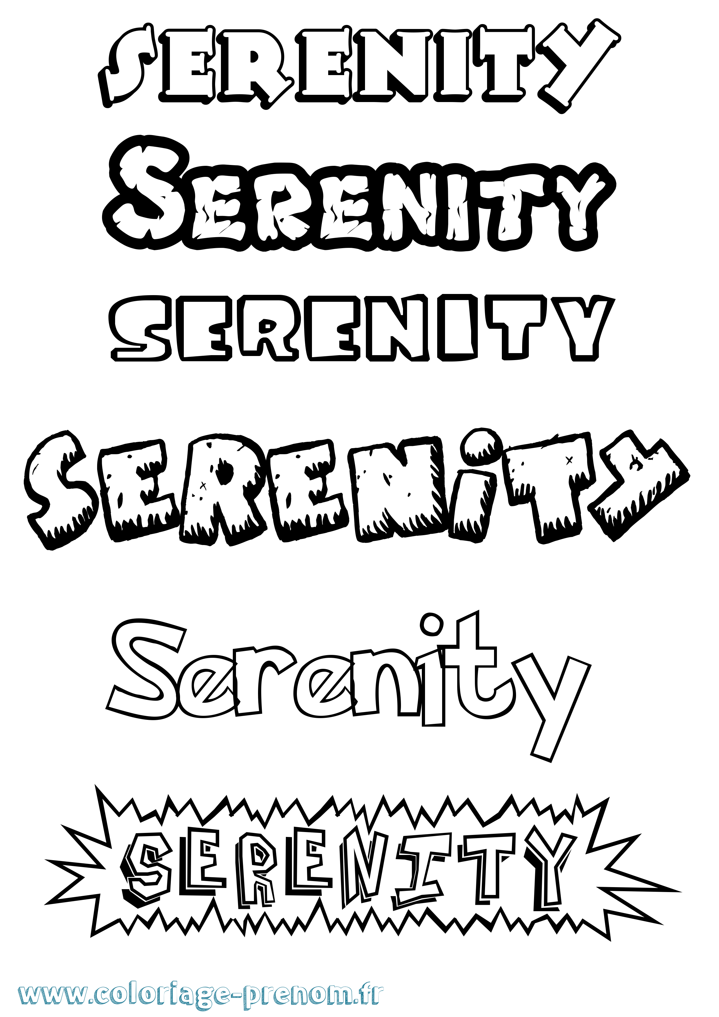 Coloriage Serenity Dessin Animé Coloriage prénom Serenity Dessin Animé