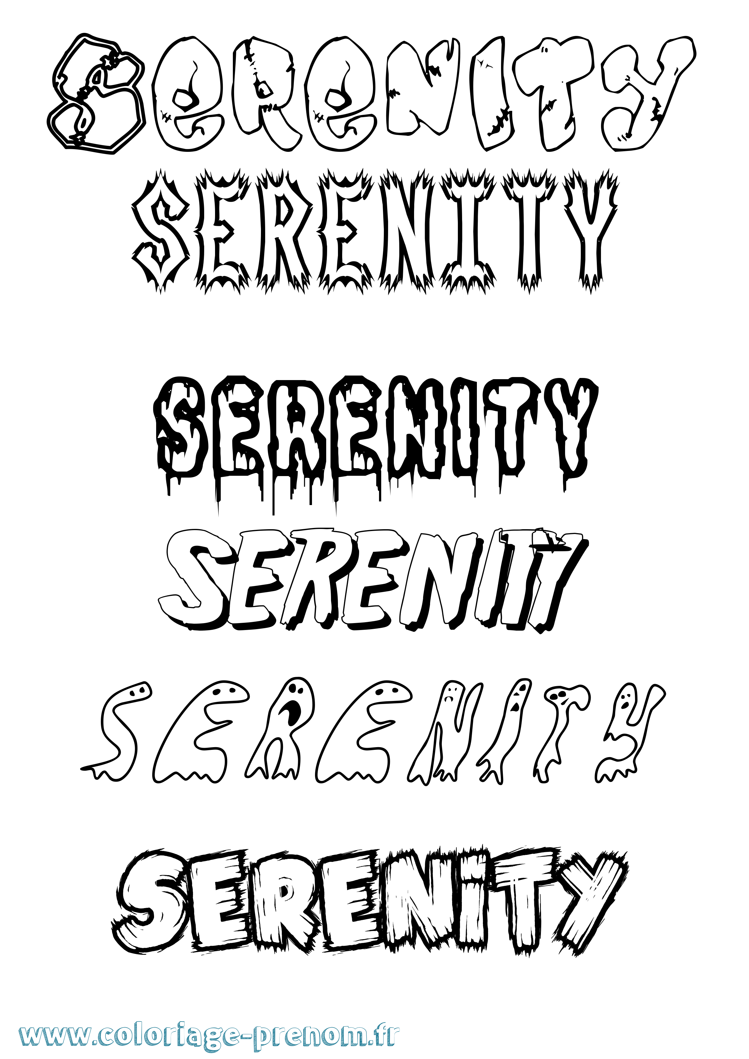 Coloriage Serenity Frisson Coloriage prénom Serenity Frisson