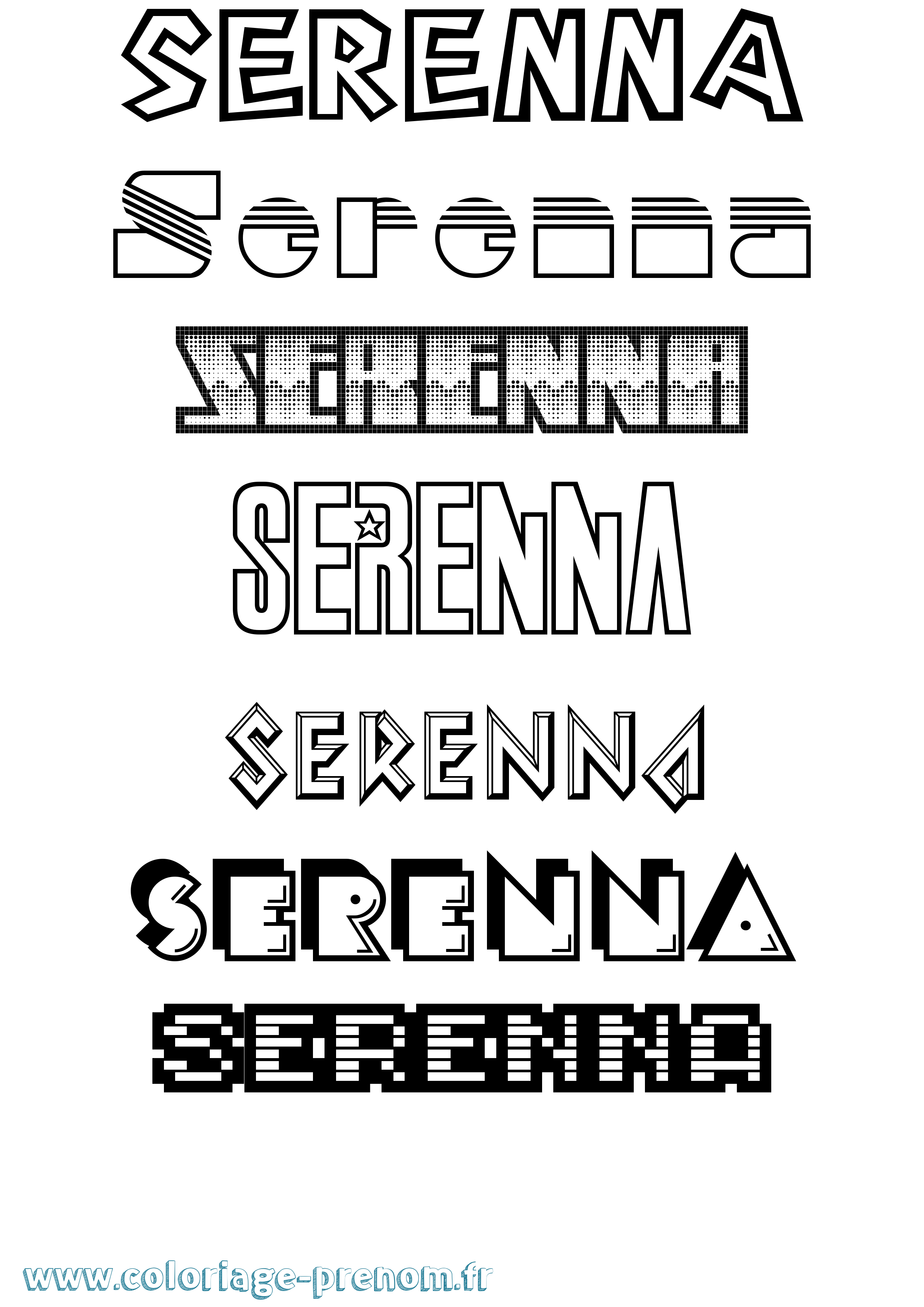 Coloriage Serenna Jeux Vidéos Coloriage prénom Serenna Jeux Vidéos
