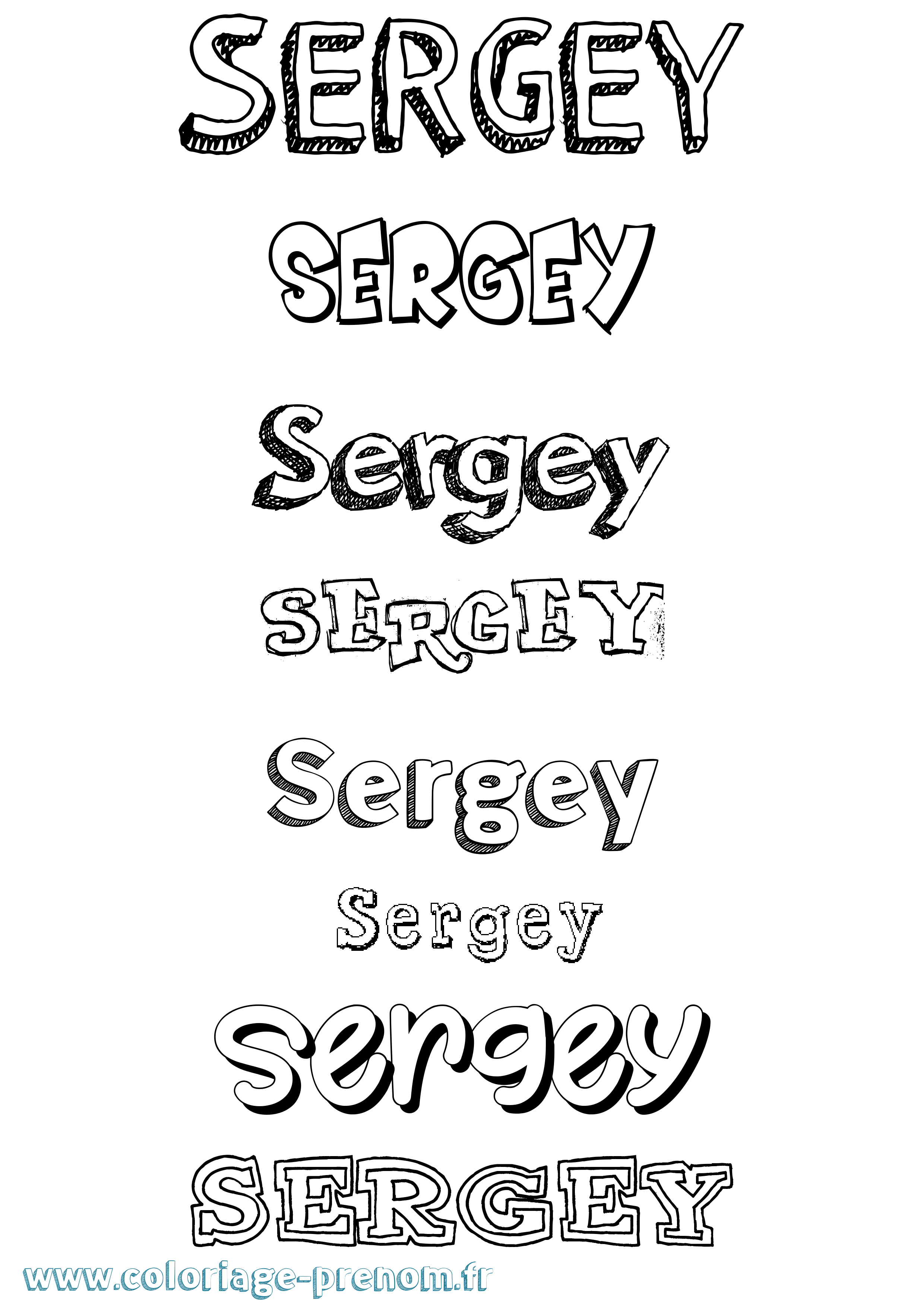 Coloriage Sergey Dessiné Coloriage prénom Sergey Dessiné