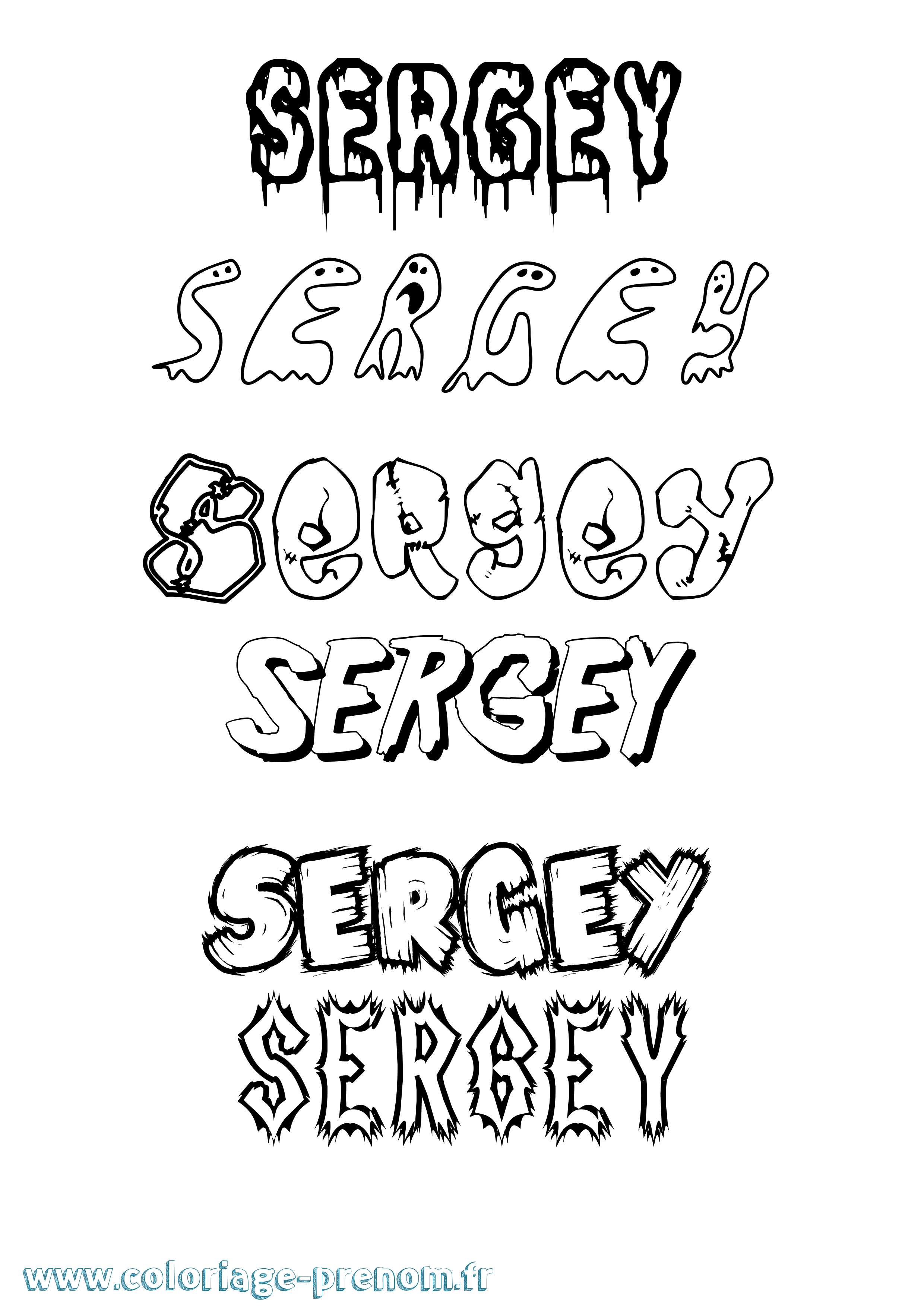 Coloriage Sergey Frisson Coloriage prénom Sergey Frisson