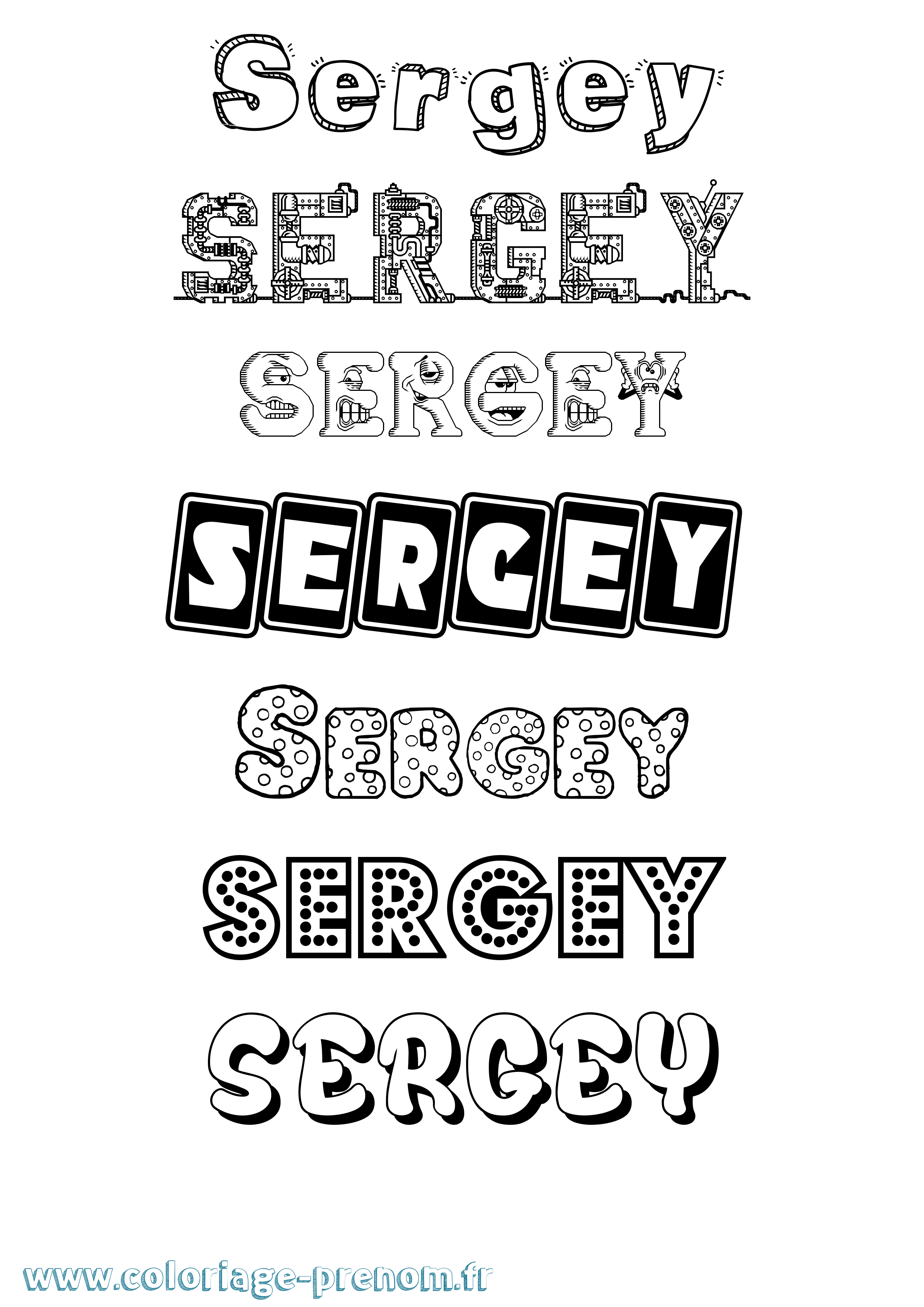 Coloriage Sergey Fun Coloriage prénom Sergey Fun