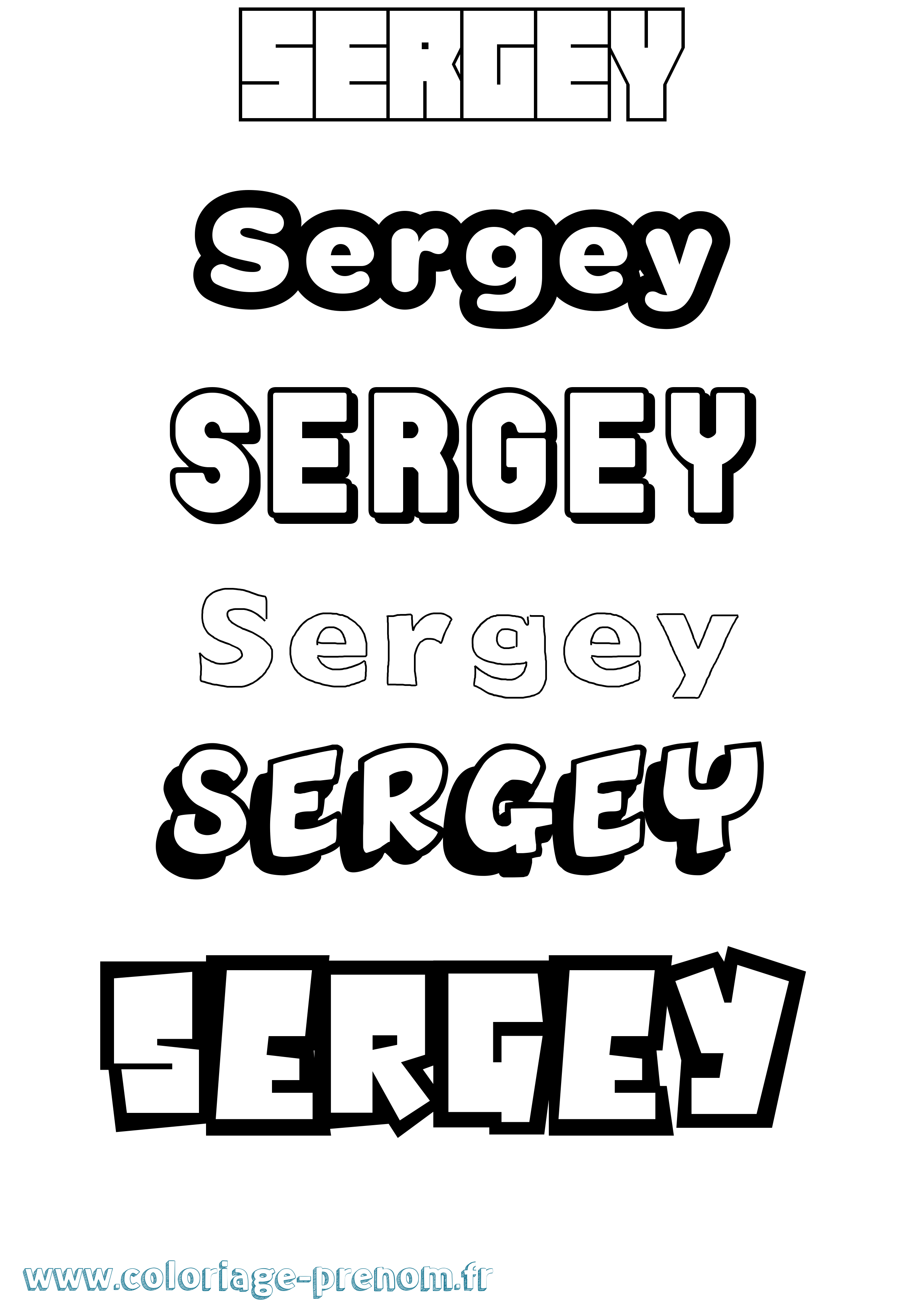 Coloriage Sergey Simple Coloriage prénom Sergey Simple