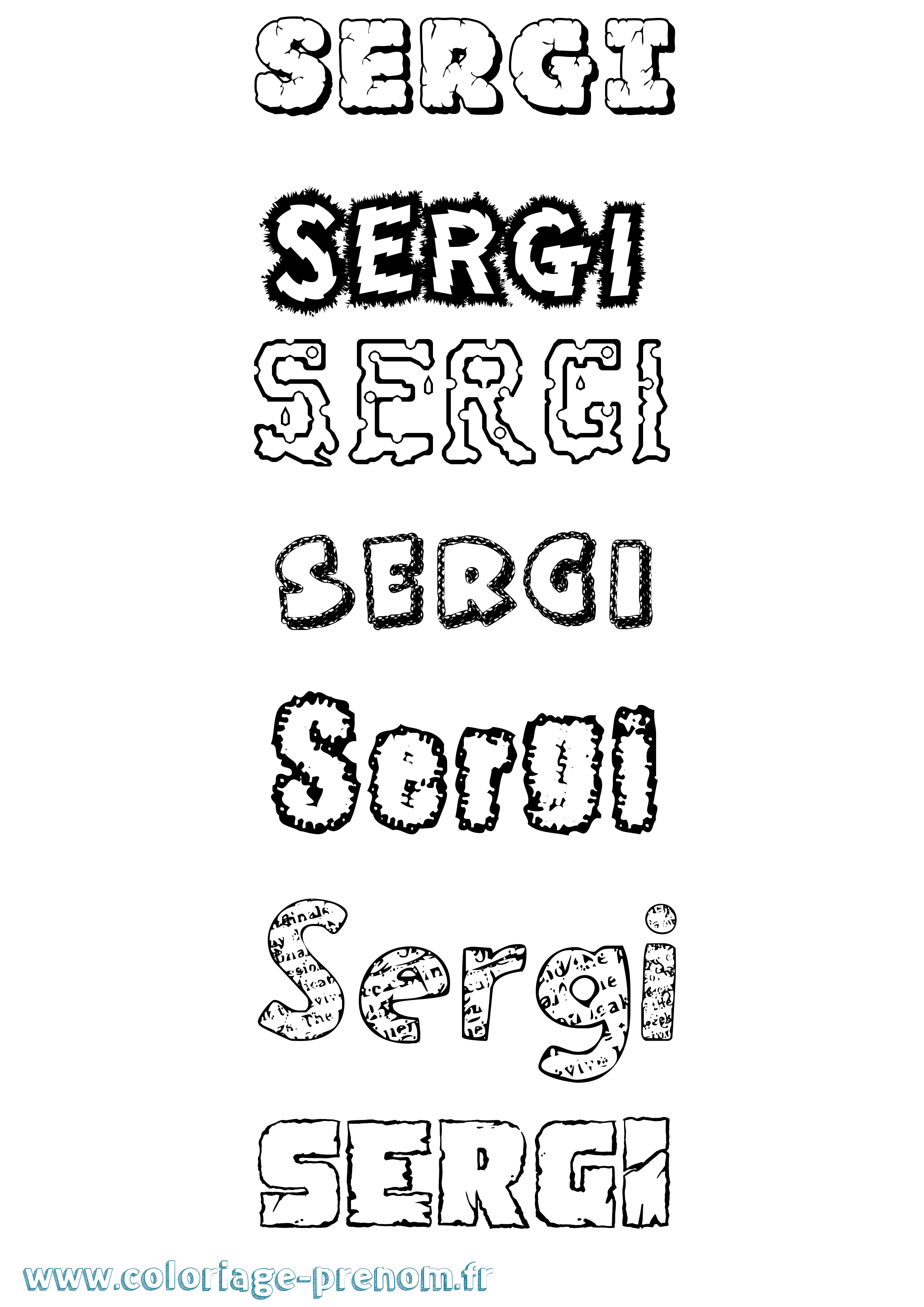 Coloriage Sergi Destructuré Coloriage prénom Sergi Destructuré
