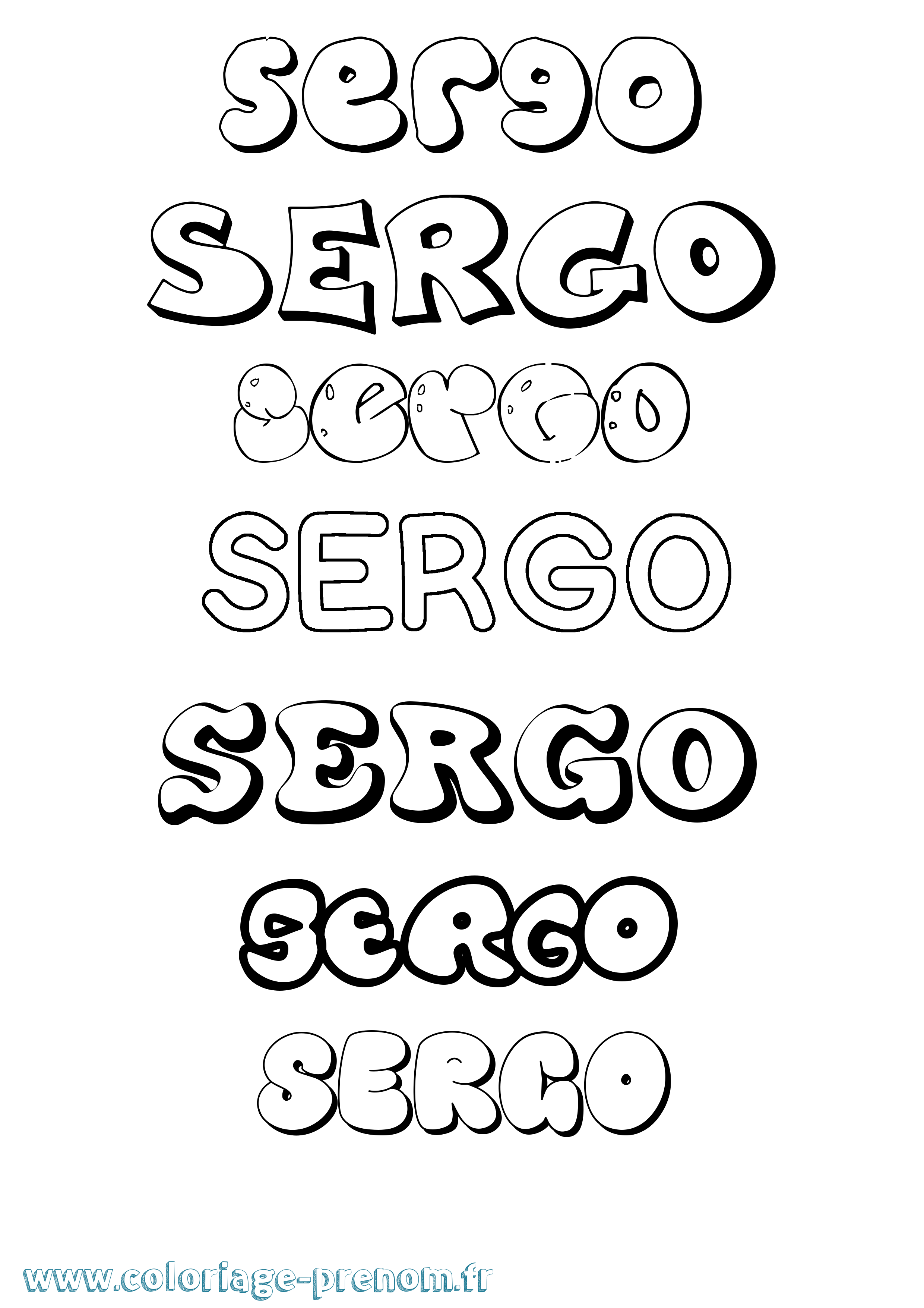 Coloriage Sergo Bubble Coloriage prénom Sergo Bubble