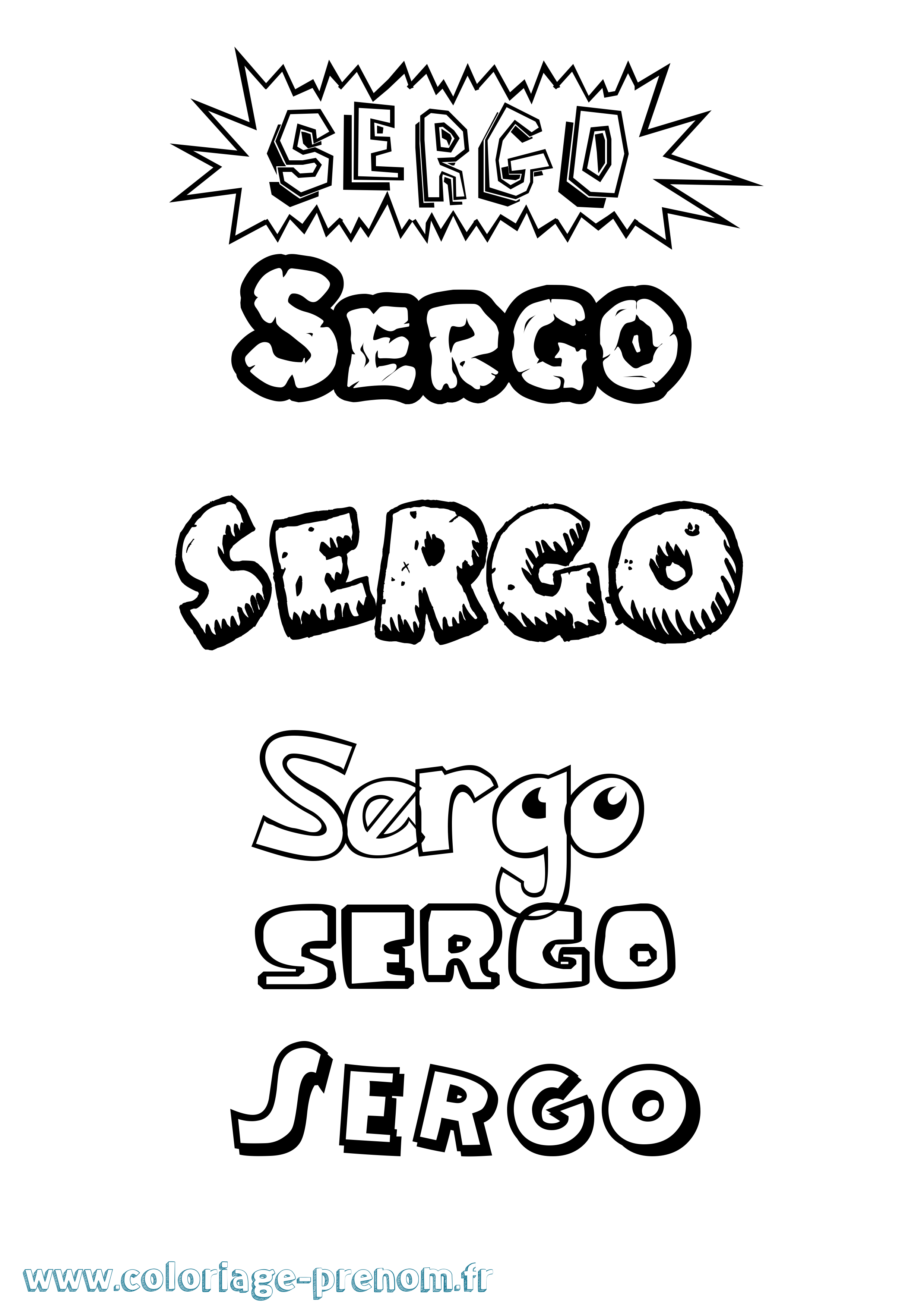 Coloriage Sergo Dessin Animé Coloriage prénom Sergo Dessin Animé