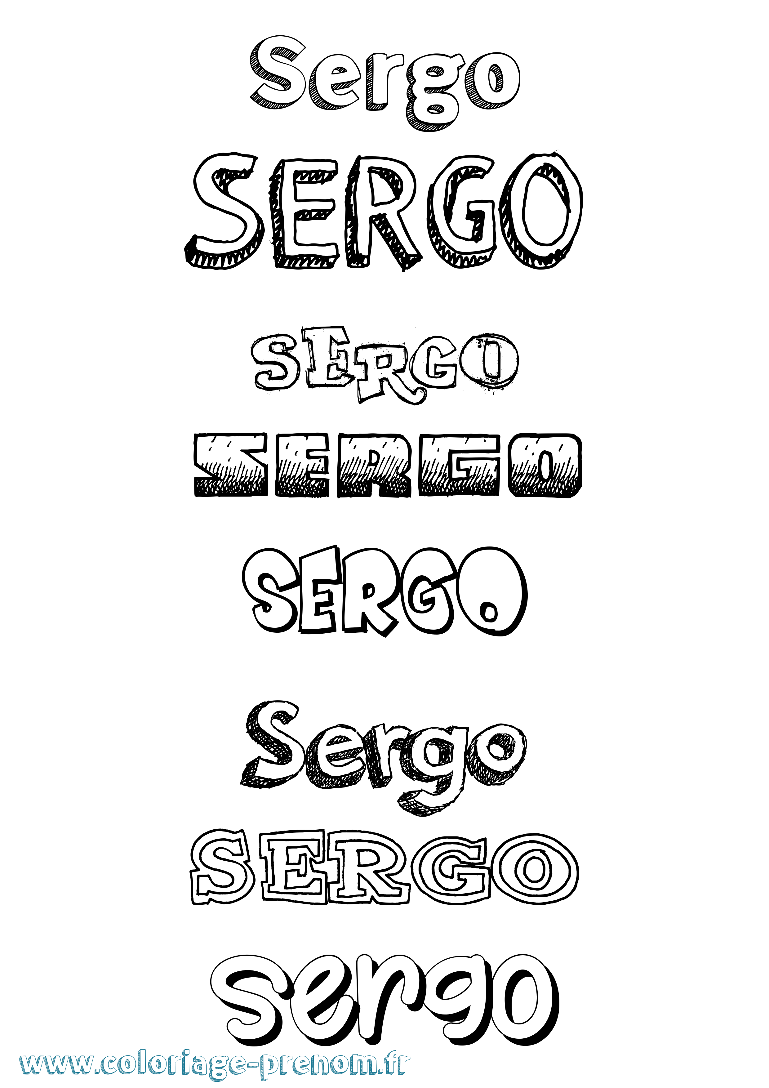 Coloriage Sergo Dessiné Coloriage prénom Sergo Dessiné