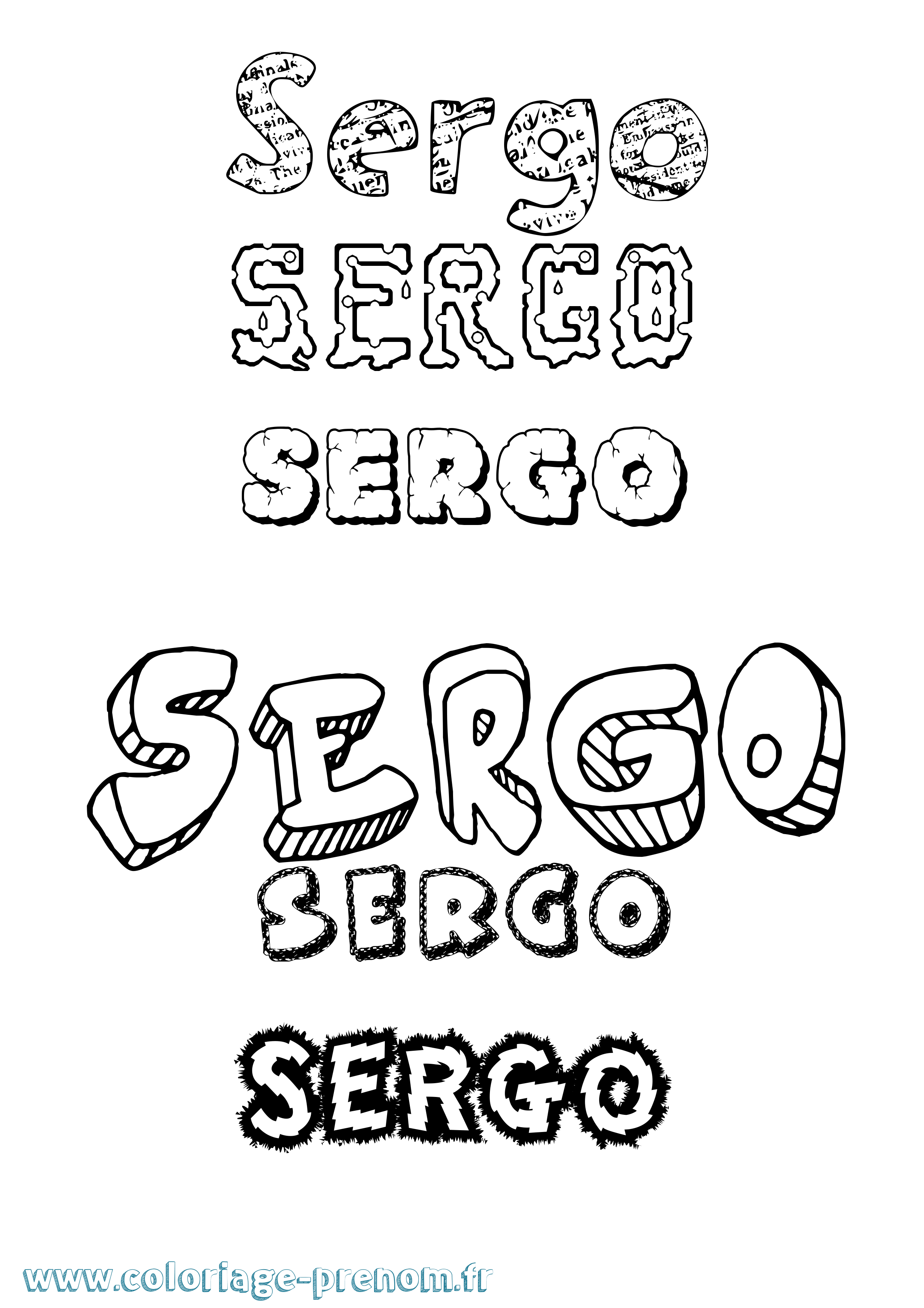 Coloriage Sergo Destructuré Coloriage prénom Sergo Destructuré
