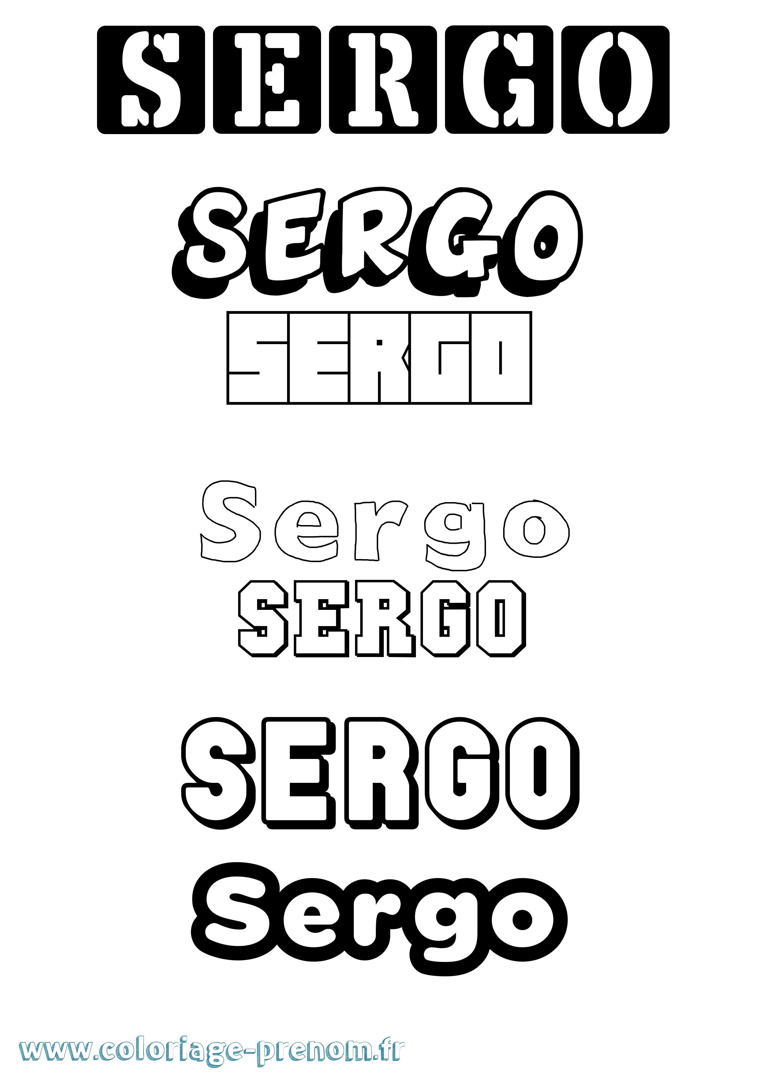 Coloriage Sergo Simple Coloriage prénom Sergo Simple