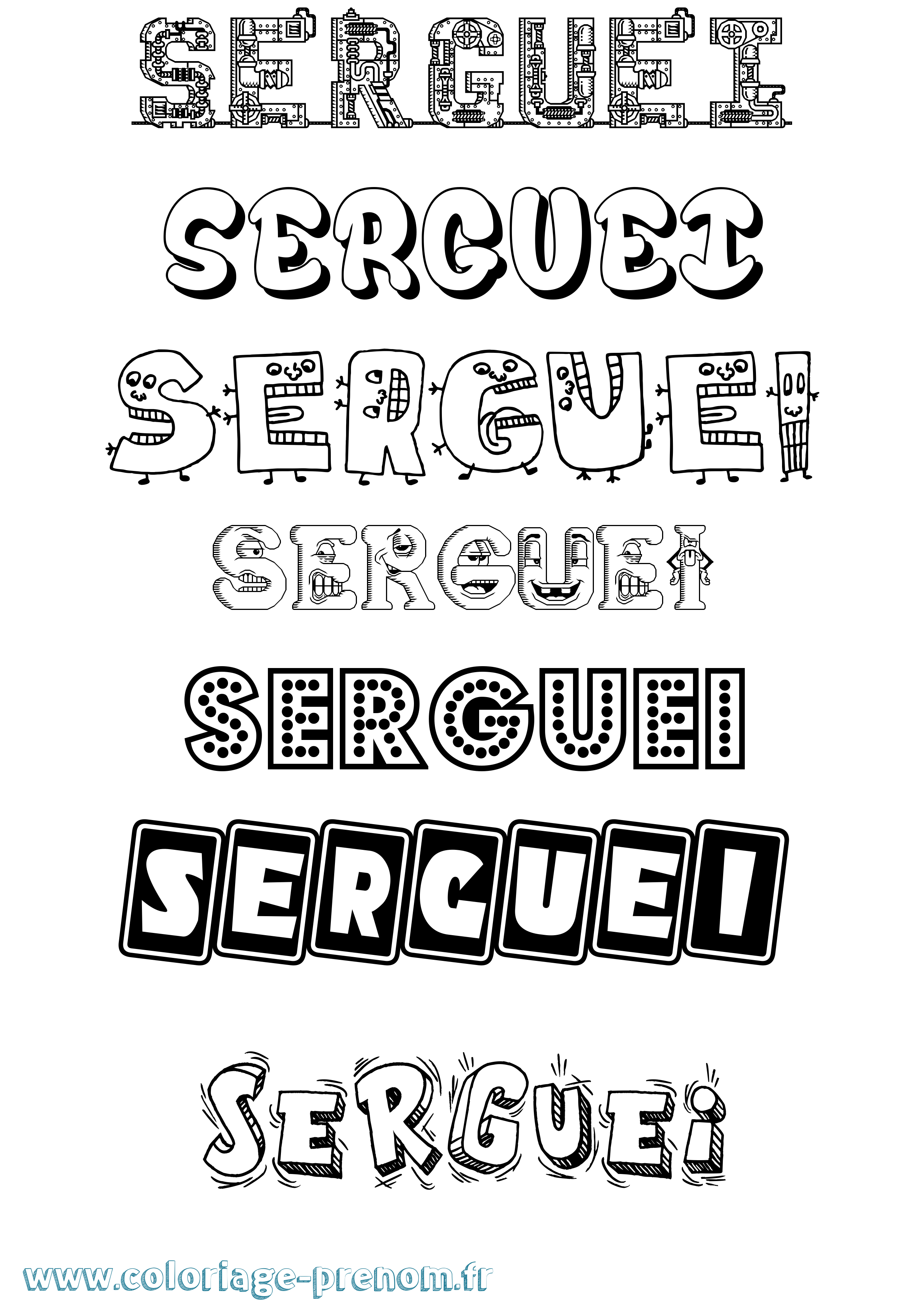 Coloriage Serguei Fun Coloriage prénom Serguei Fun