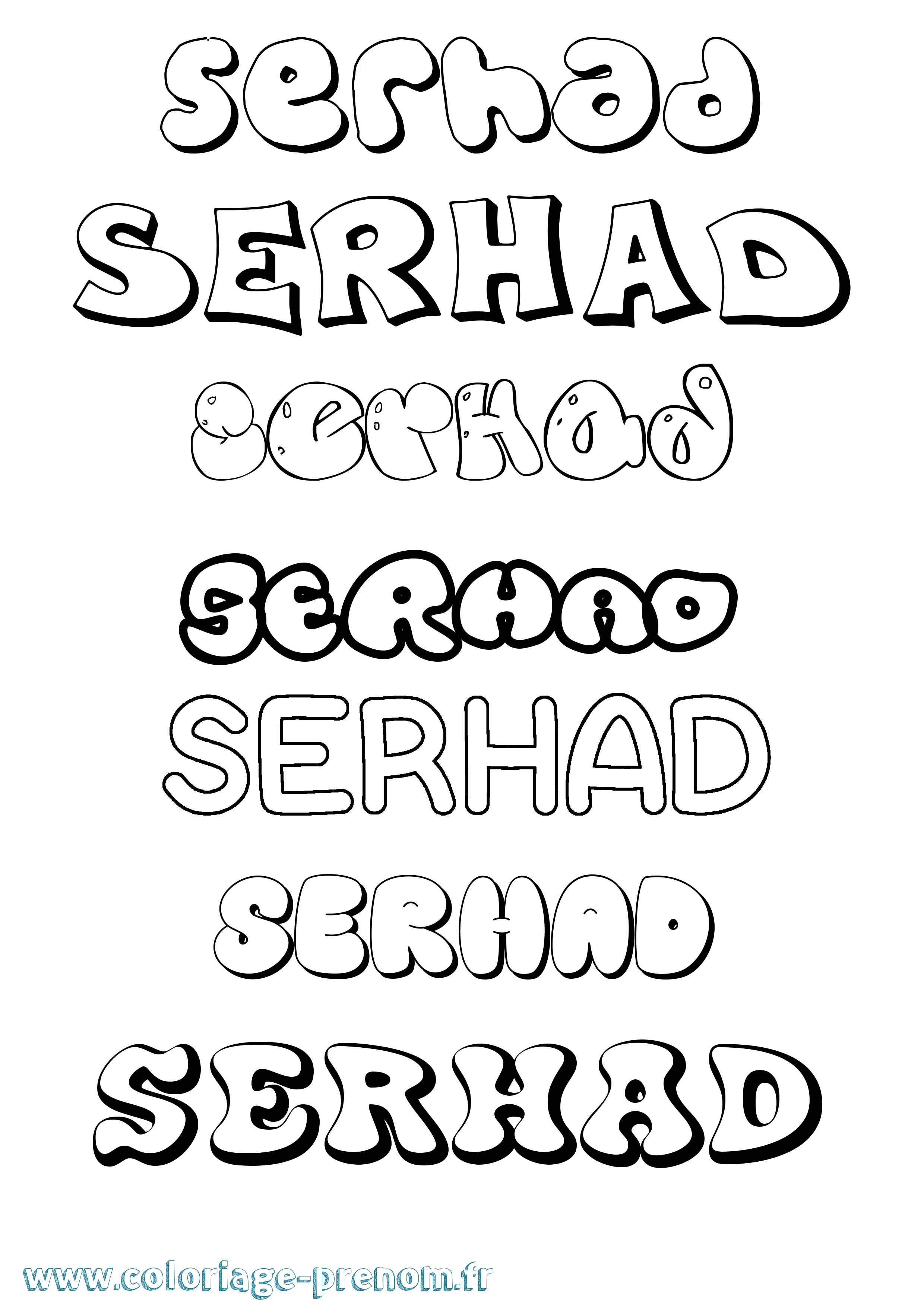 Coloriage Serhad Bubble Coloriage prénom Serhad Bubble