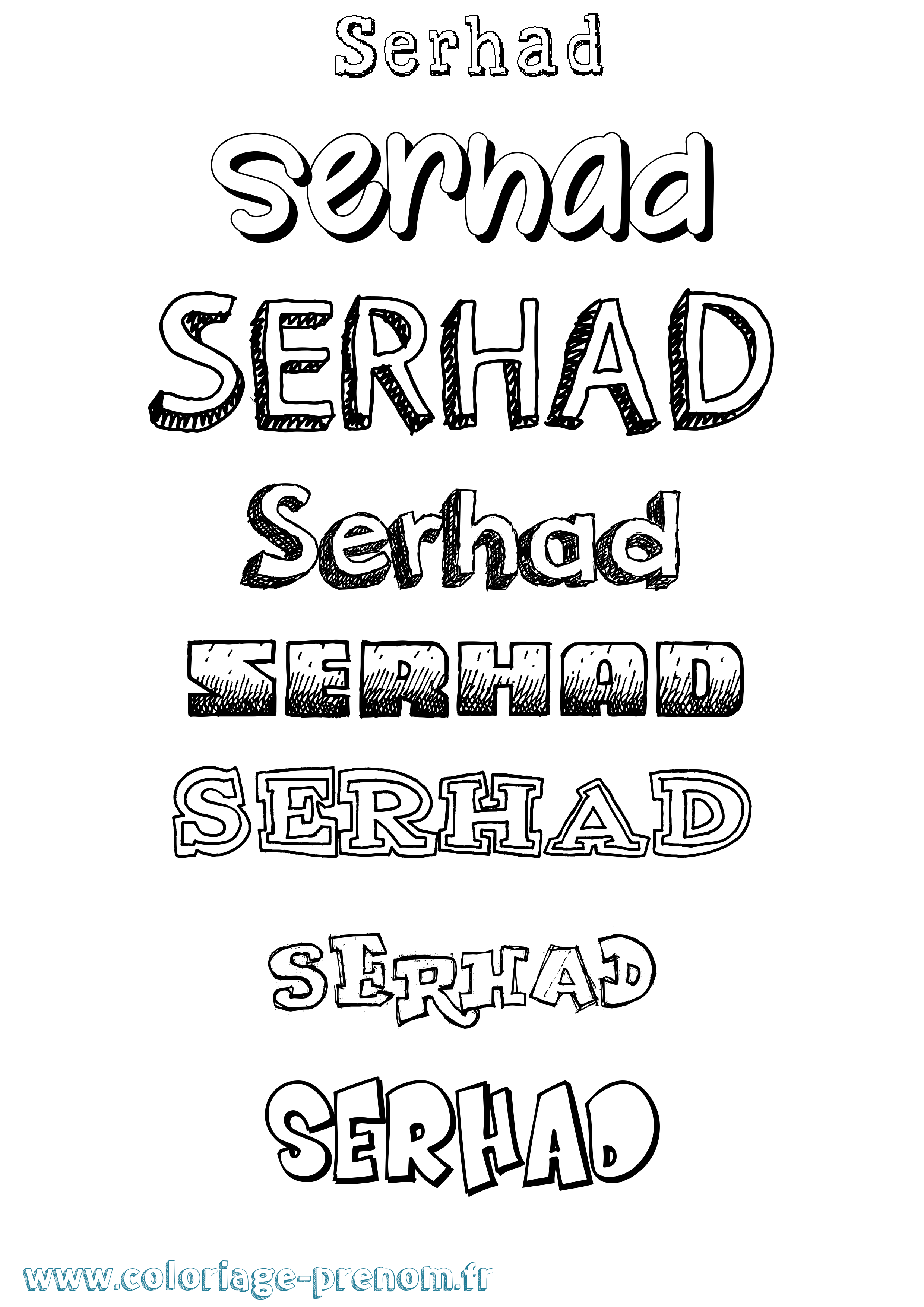 Coloriage Serhad Dessiné Coloriage prénom Serhad Dessiné