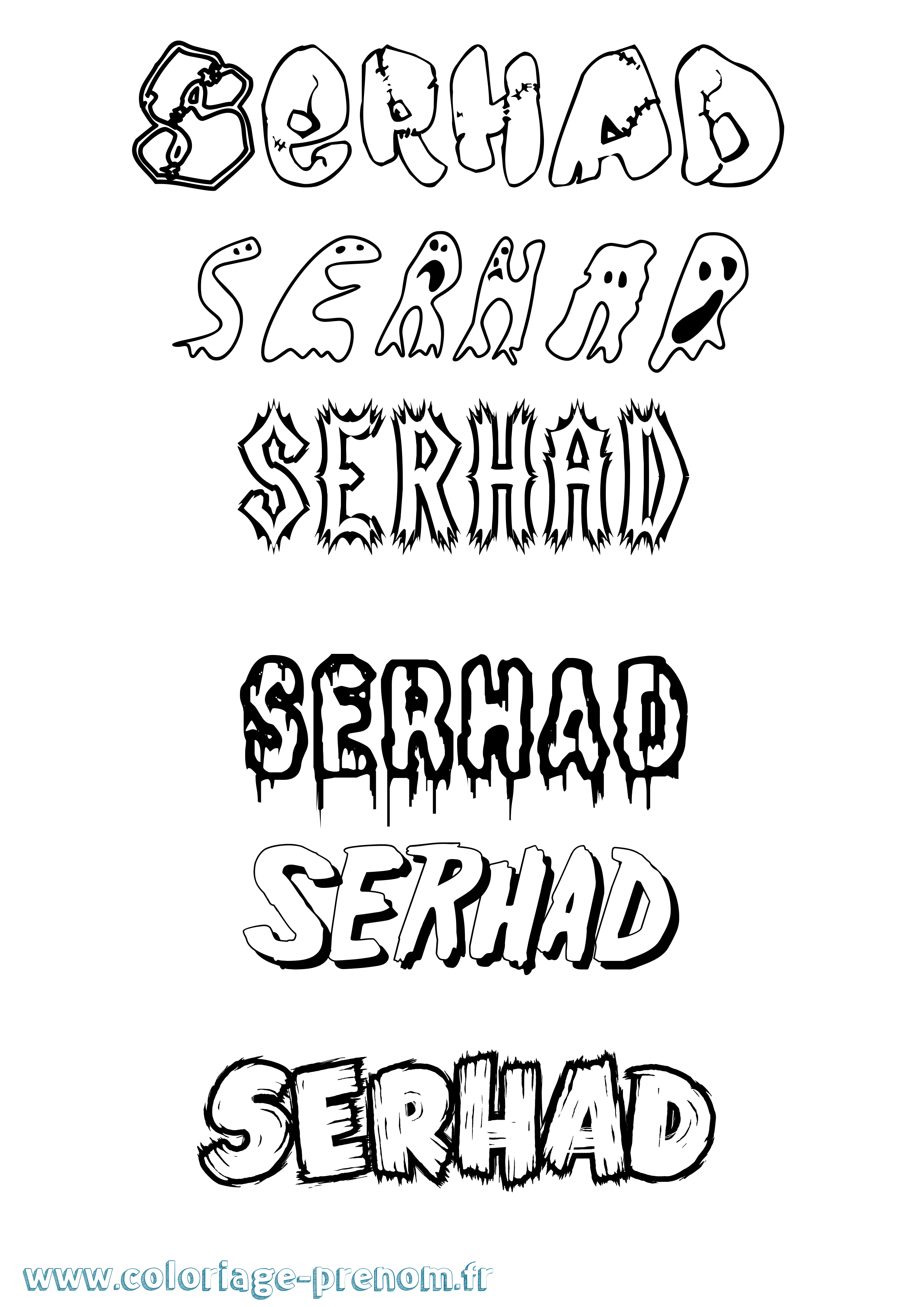 Coloriage Serhad Frisson Coloriage prénom Serhad Frisson