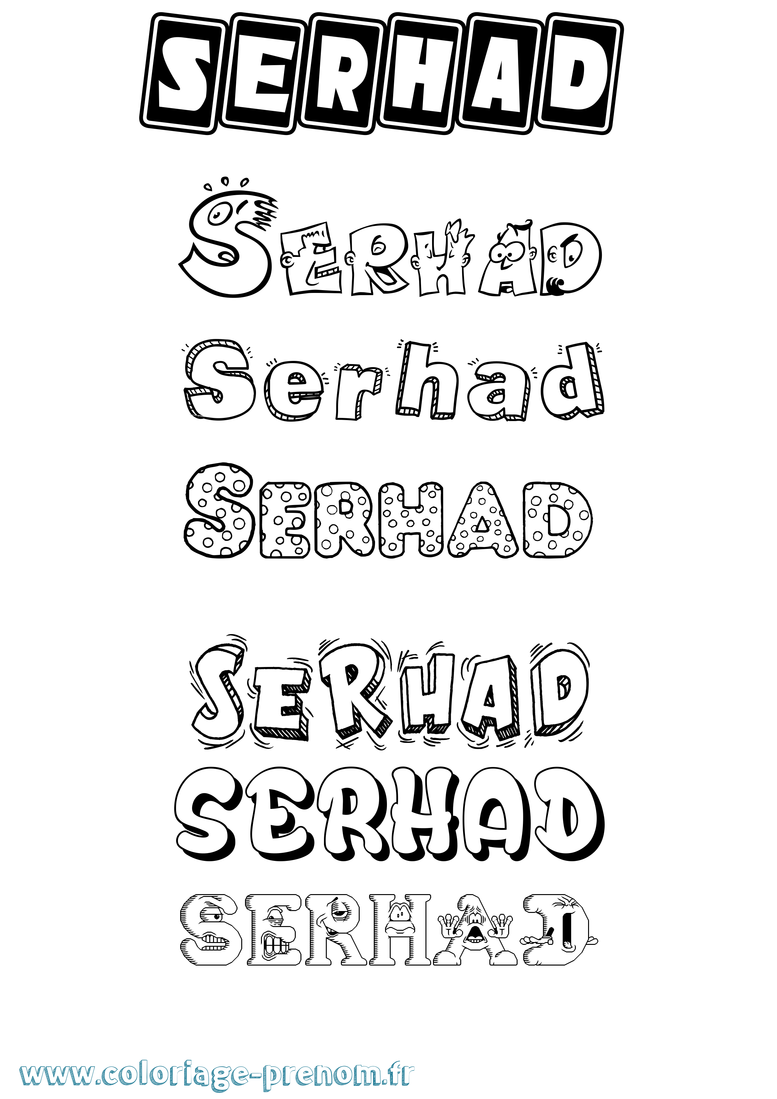 Coloriage Serhad Fun Coloriage prénom Serhad Fun