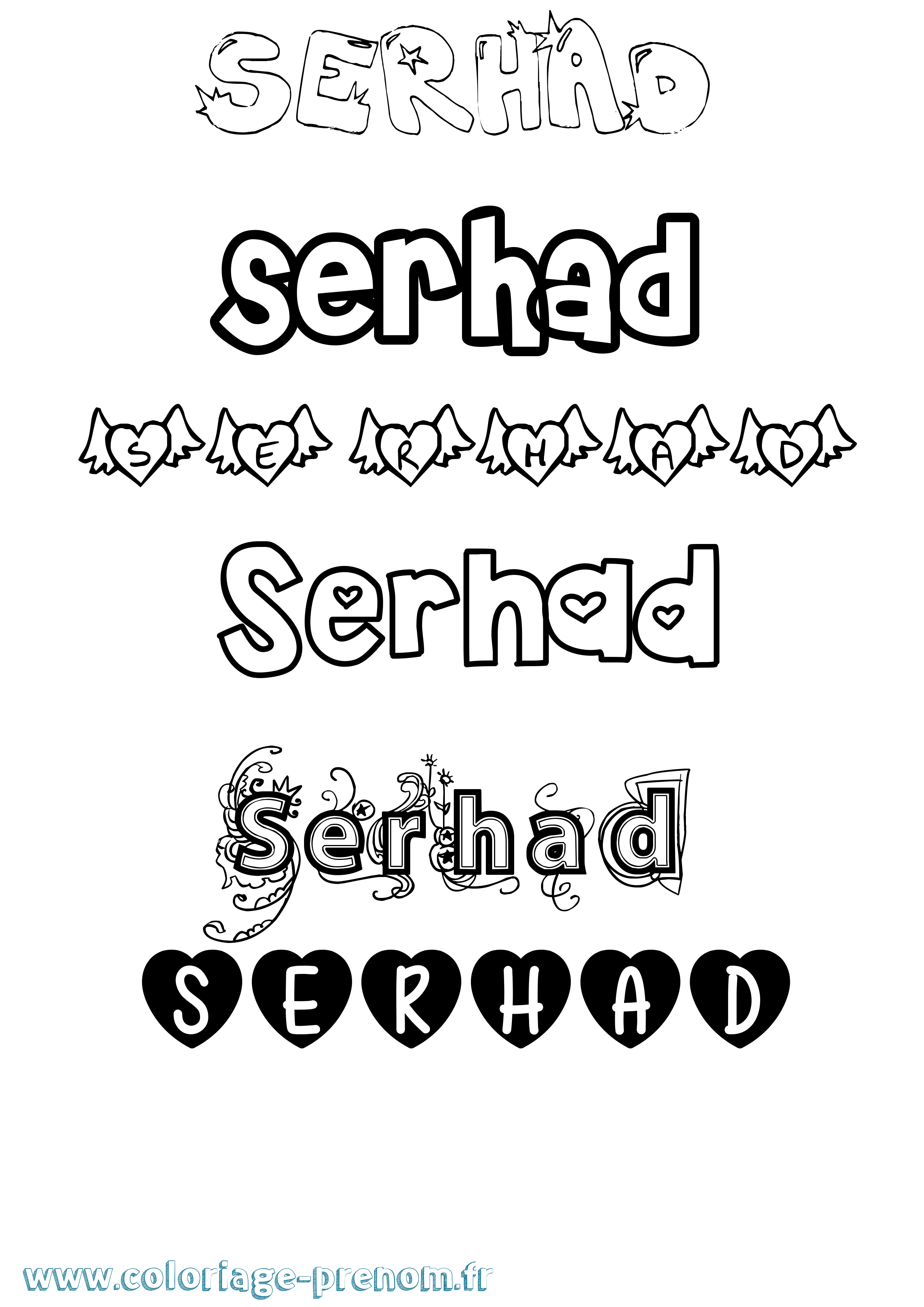Coloriage Serhad Girly Coloriage prénom Serhad Girly