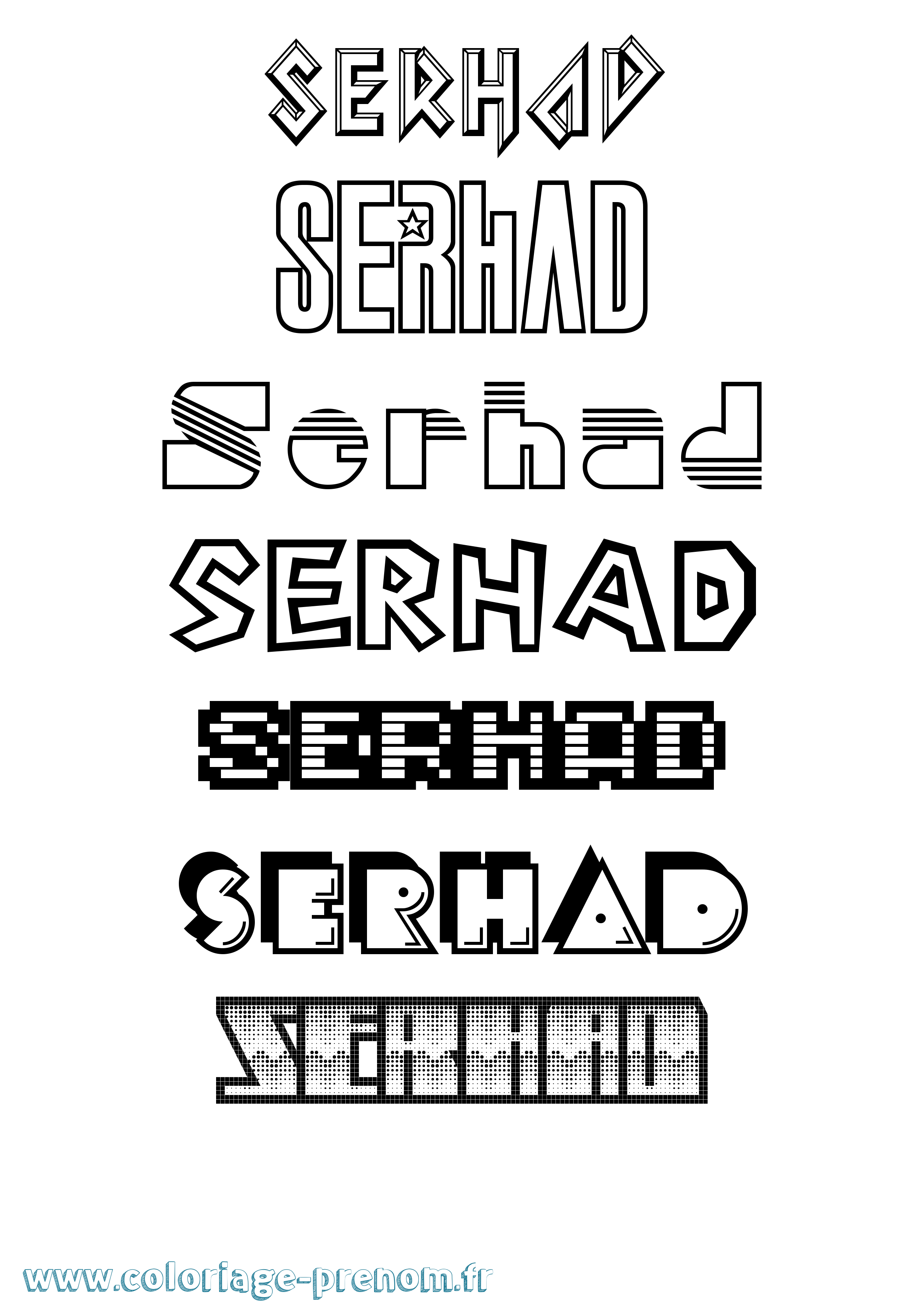 Coloriage Serhad Jeux Vidéos Coloriage prénom Serhad Jeux Vidéos