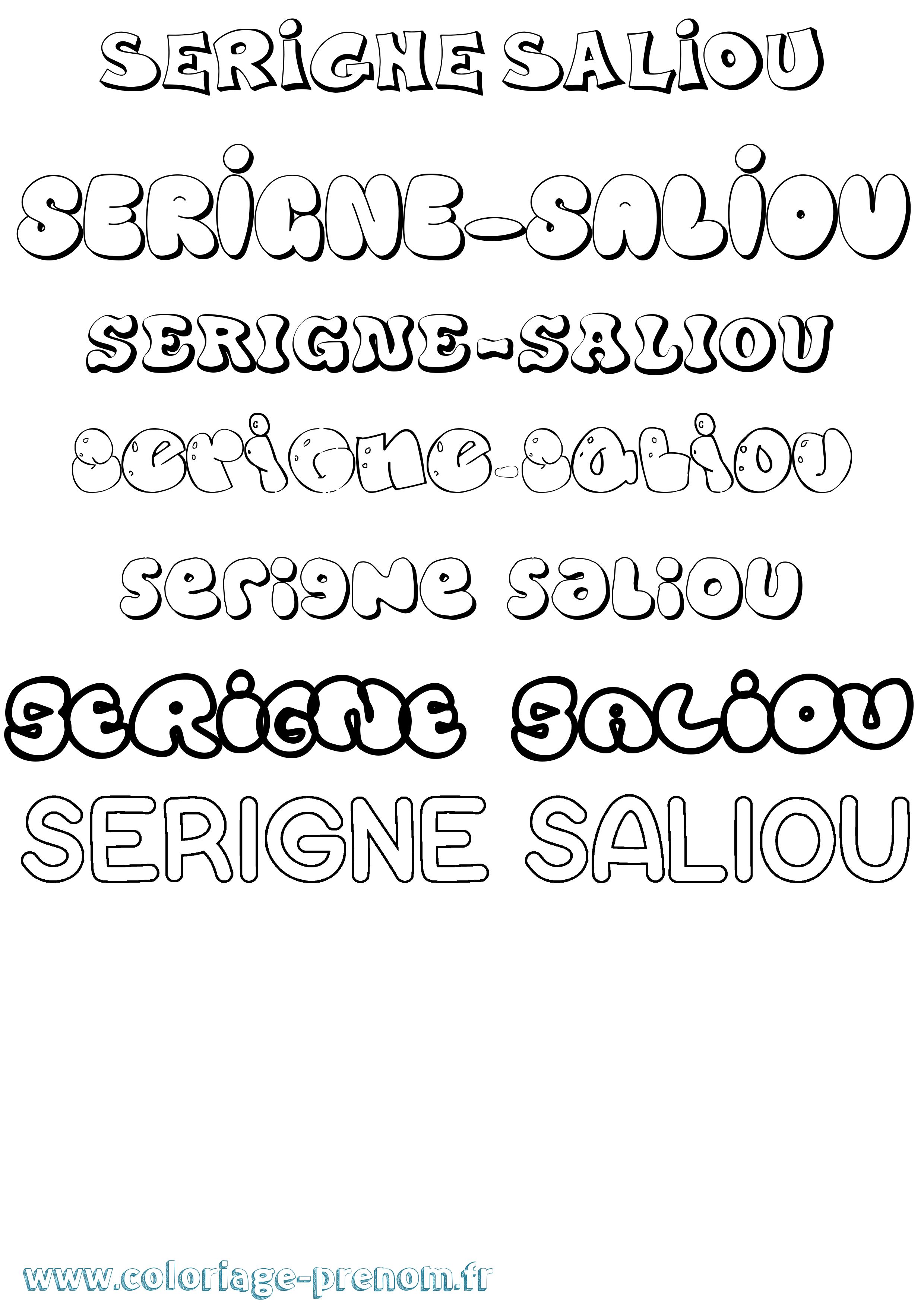 Coloriage Serigne-Saliou Bubble Coloriage prénom Serigne-Saliou Bubble