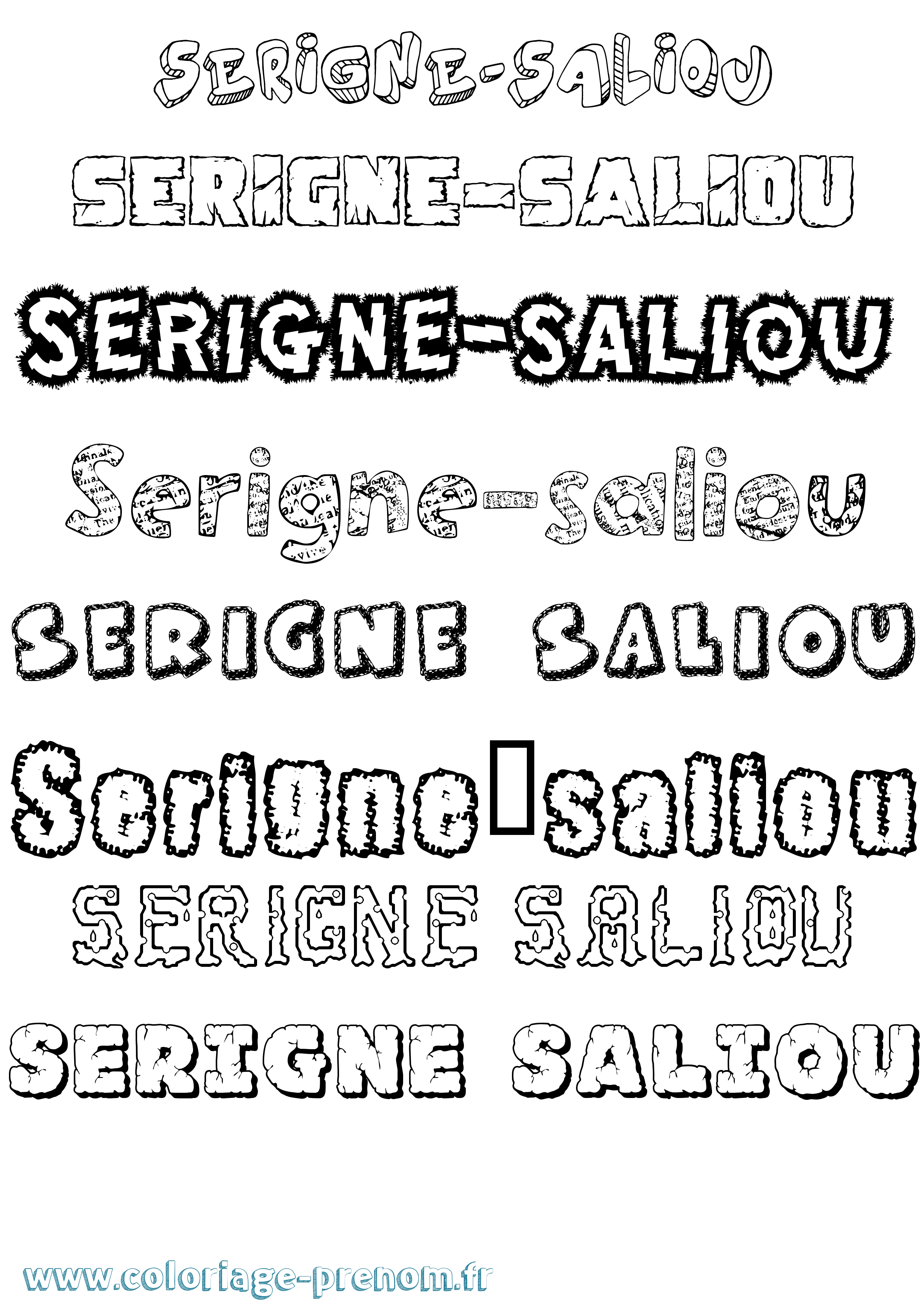 Coloriage Serigne-Saliou Destructuré Coloriage prénom Serigne-Saliou Destructuré