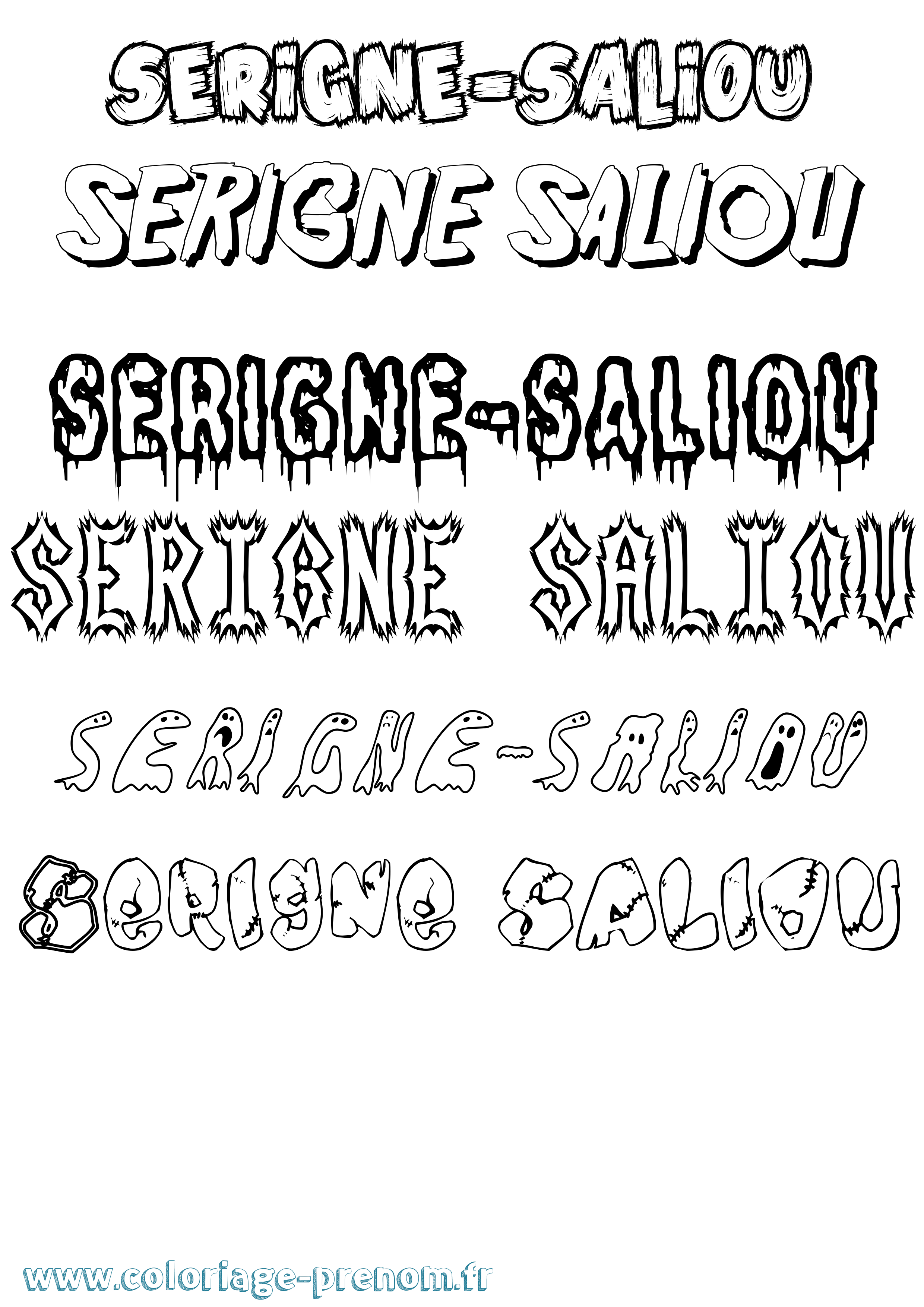 Coloriage Serigne-Saliou Frisson Coloriage prénom Serigne-Saliou Frisson