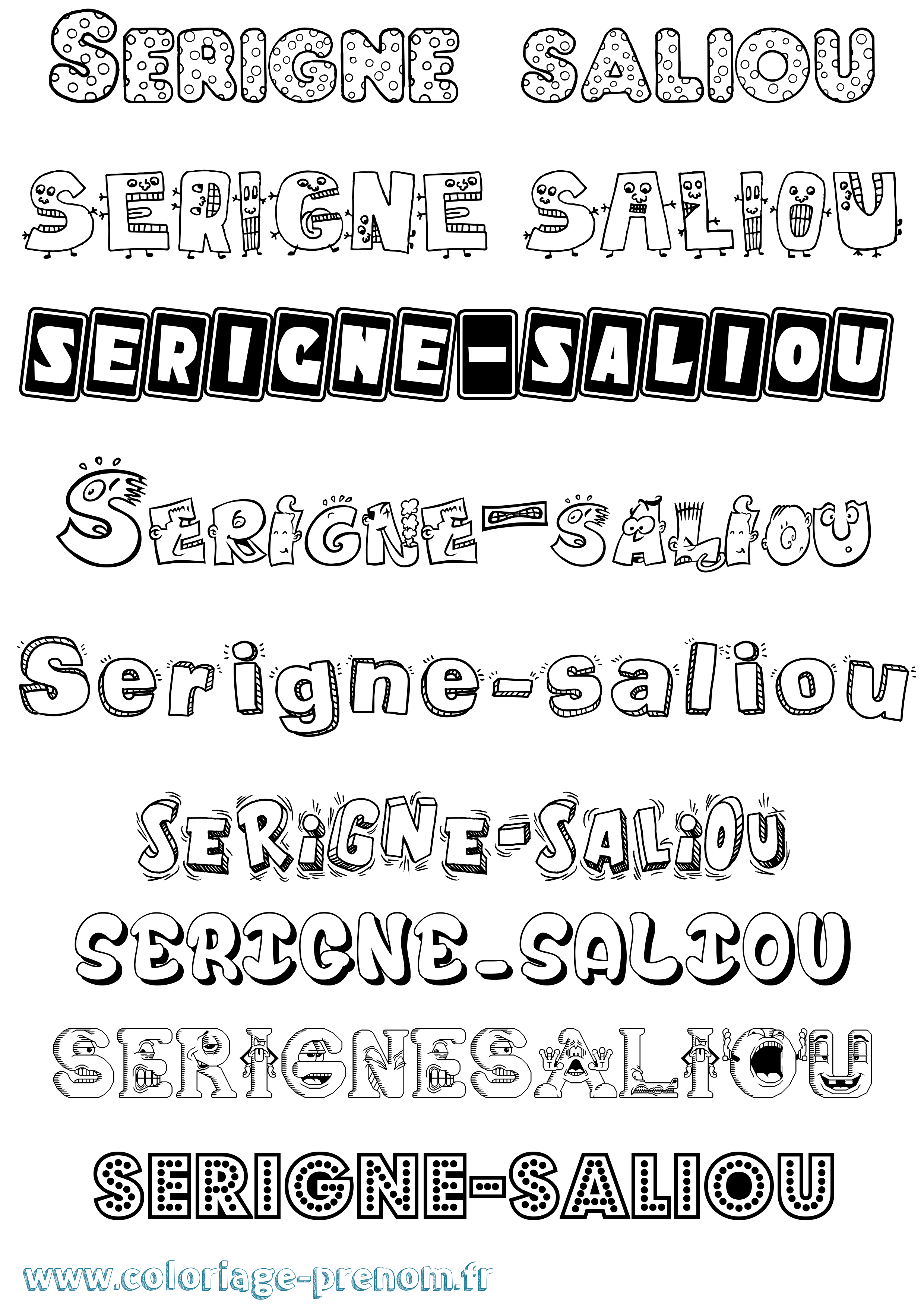 Coloriage Serigne-Saliou Fun Coloriage prénom Serigne-Saliou Fun