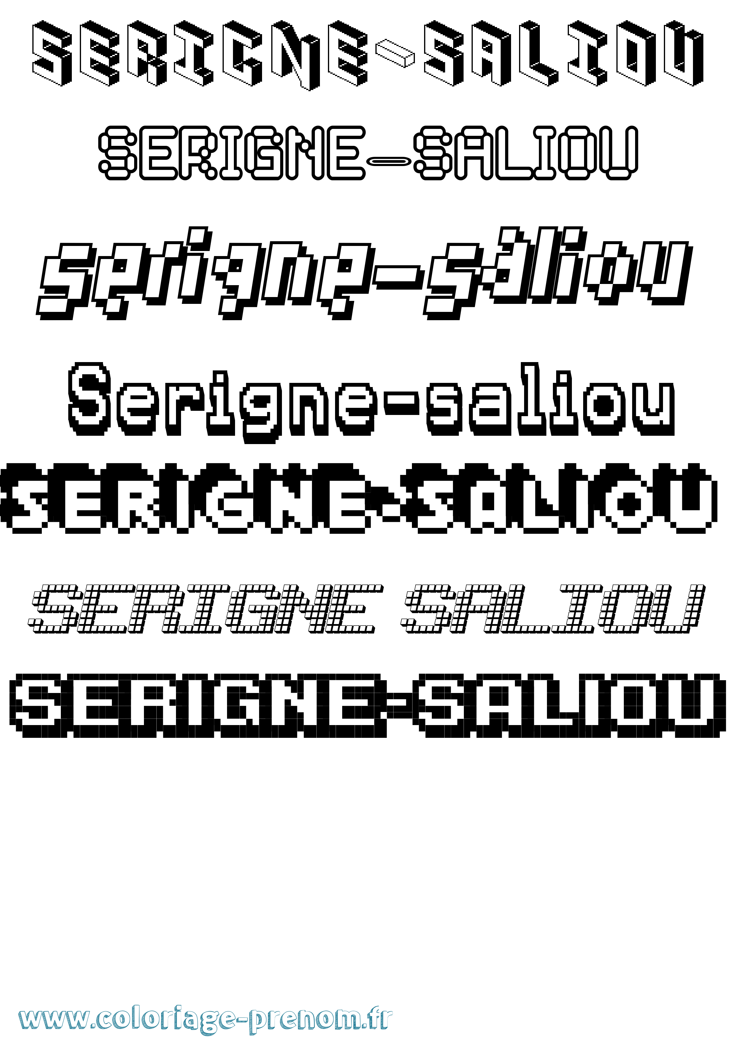 Coloriage Serigne-Saliou Pixel Coloriage prénom Serigne-Saliou Pixel