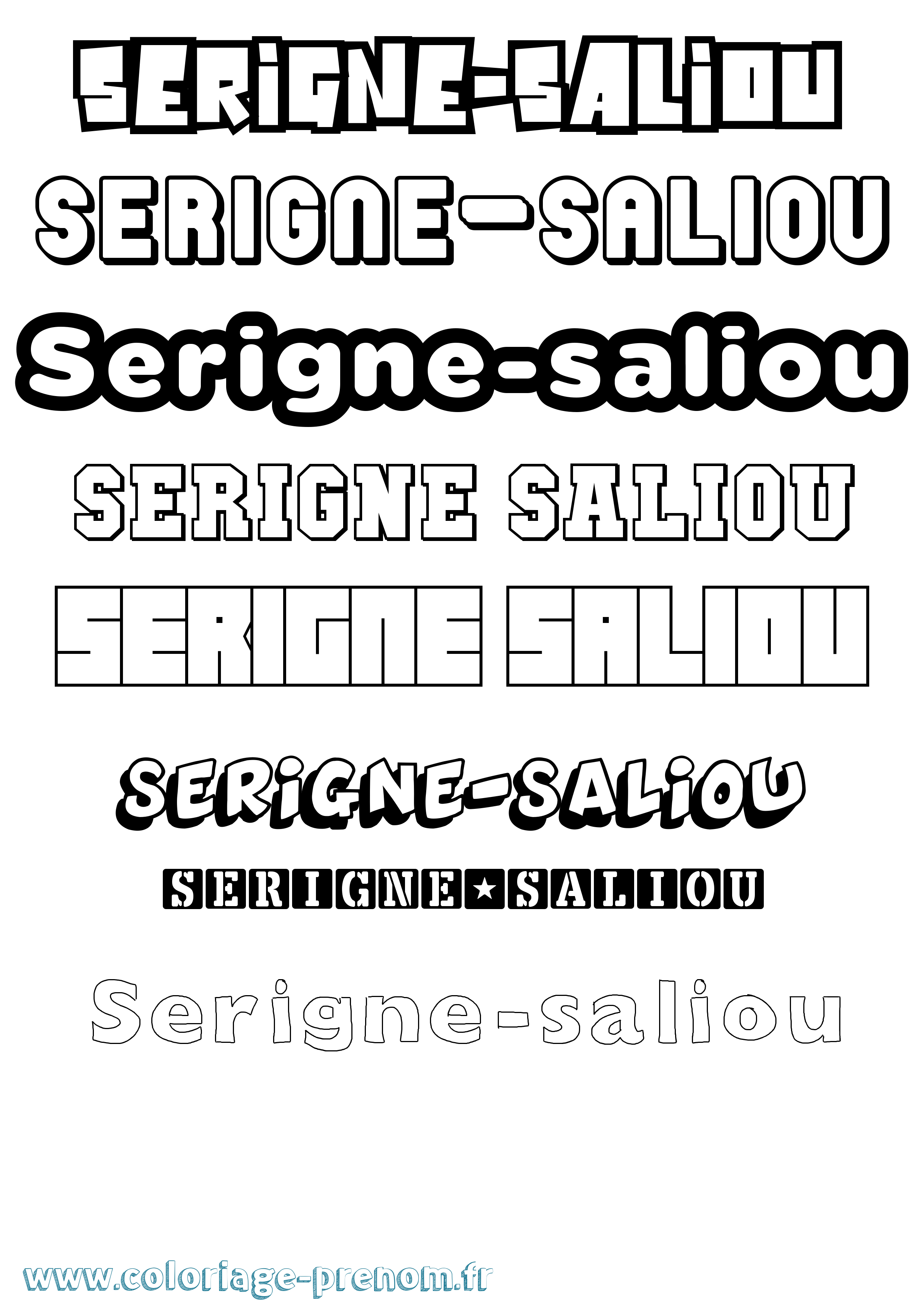 Coloriage Serigne-Saliou Simple Coloriage prénom Serigne-Saliou Simple