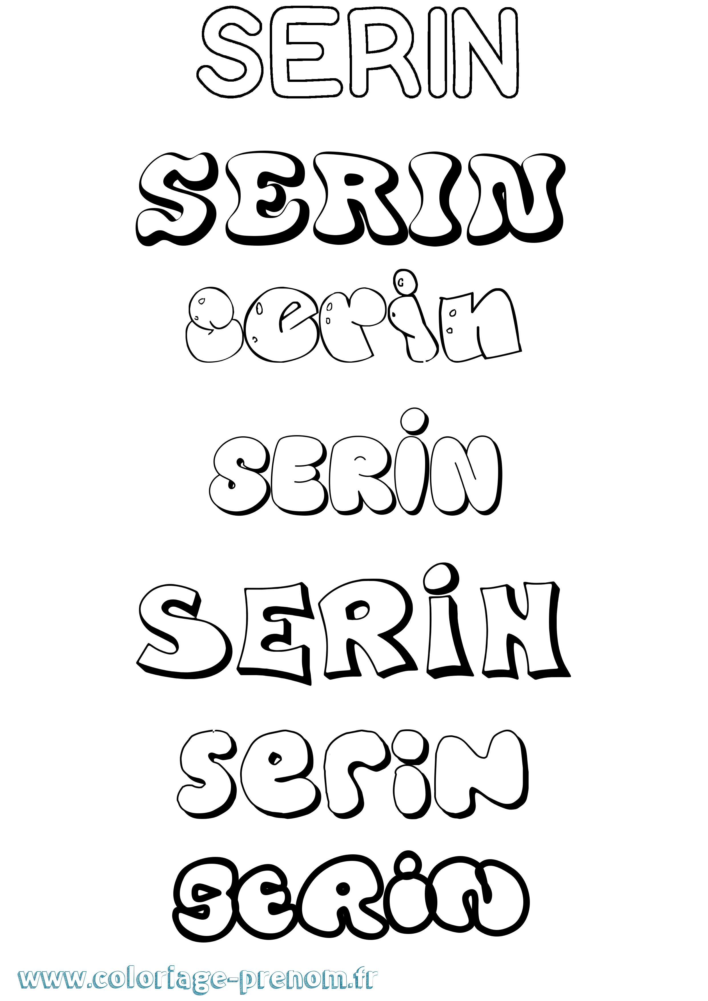 Coloriage Serin Bubble Coloriage prénom Serin Bubble