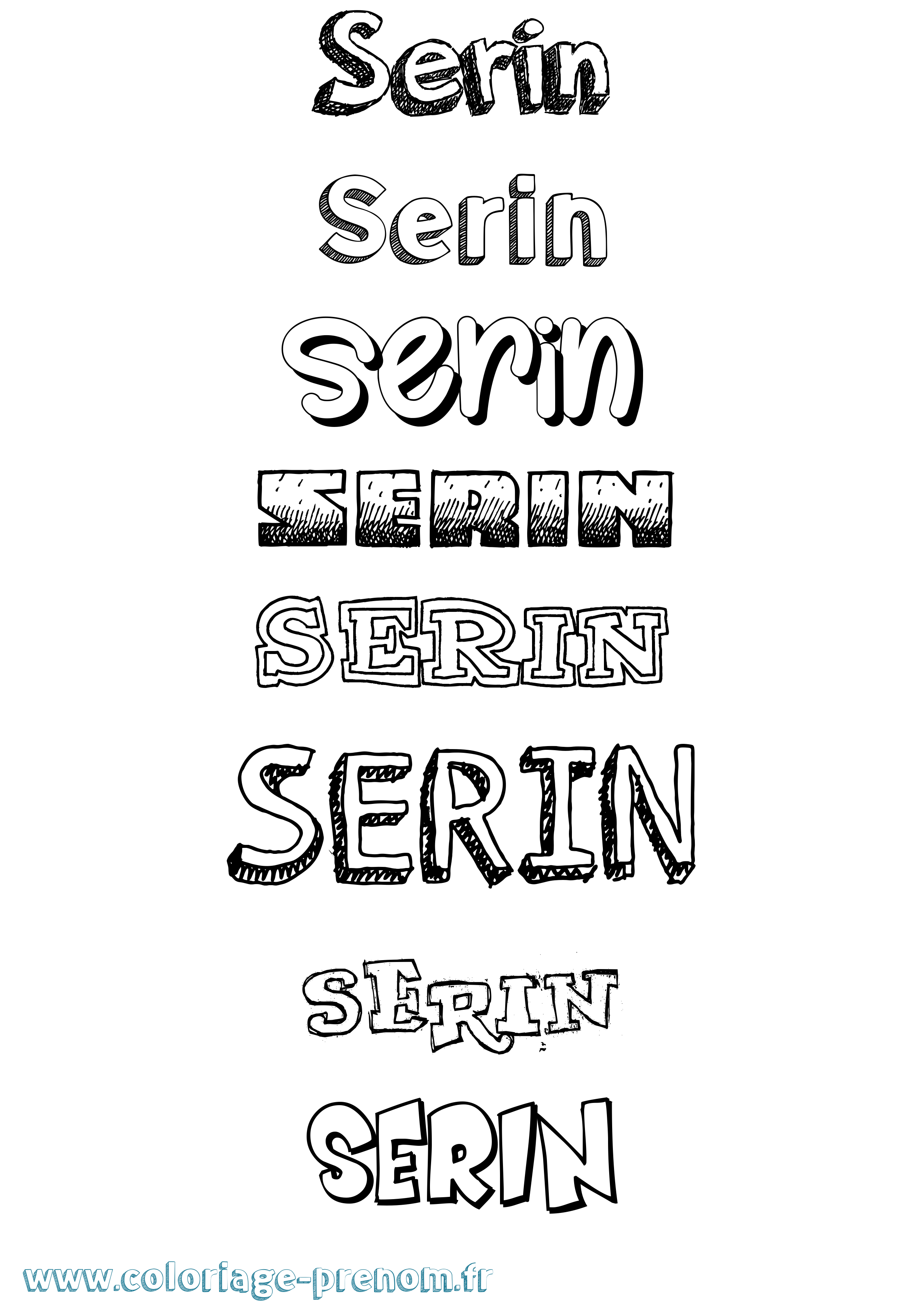 Coloriage Serin Dessiné Coloriage prénom Serin Dessiné