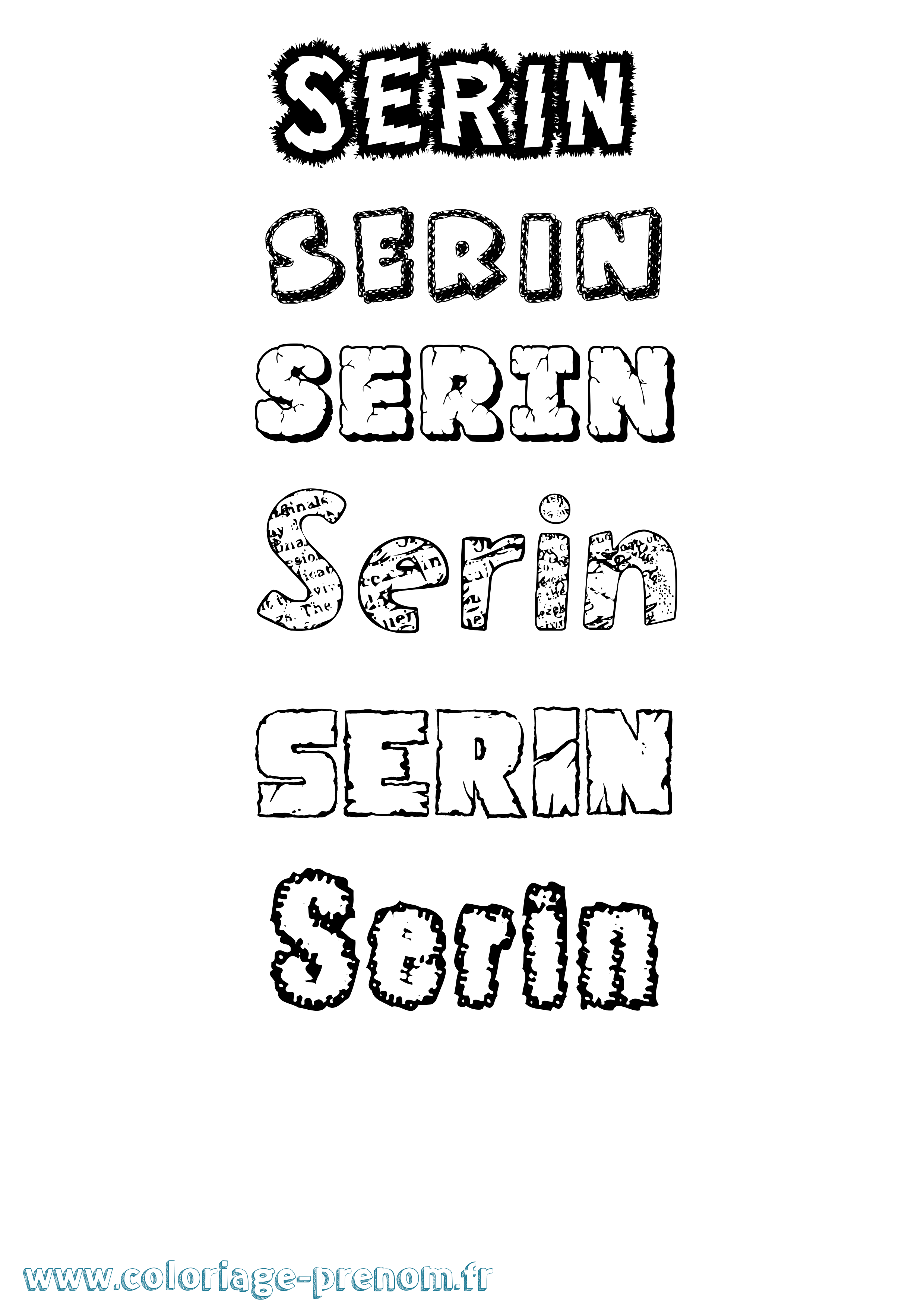 Coloriage Serin Destructuré Coloriage prénom Serin Destructuré