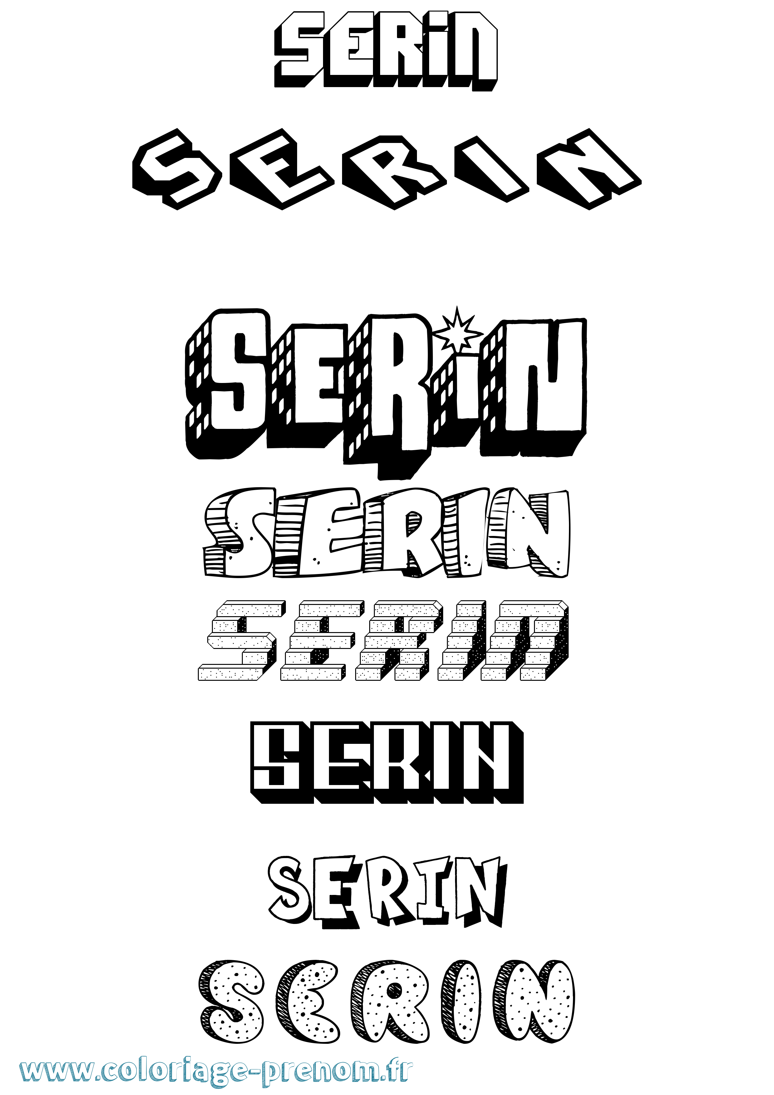 Coloriage Serin Effet 3D Coloriage prénom Serin Effet 3D