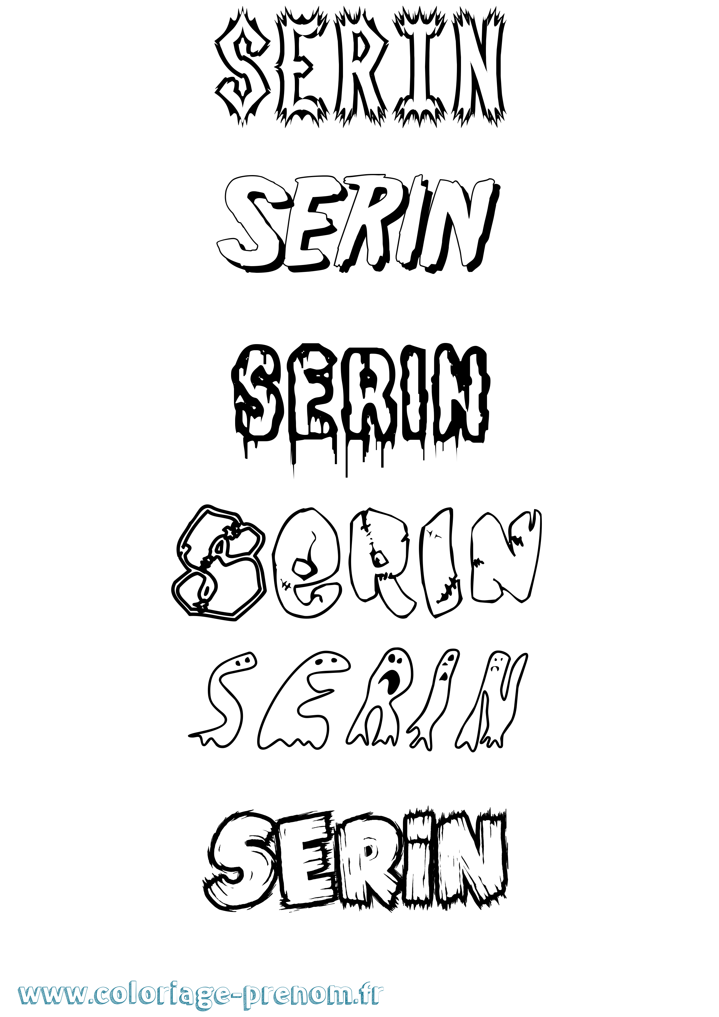 Coloriage Serin Frisson Coloriage prénom Serin Frisson