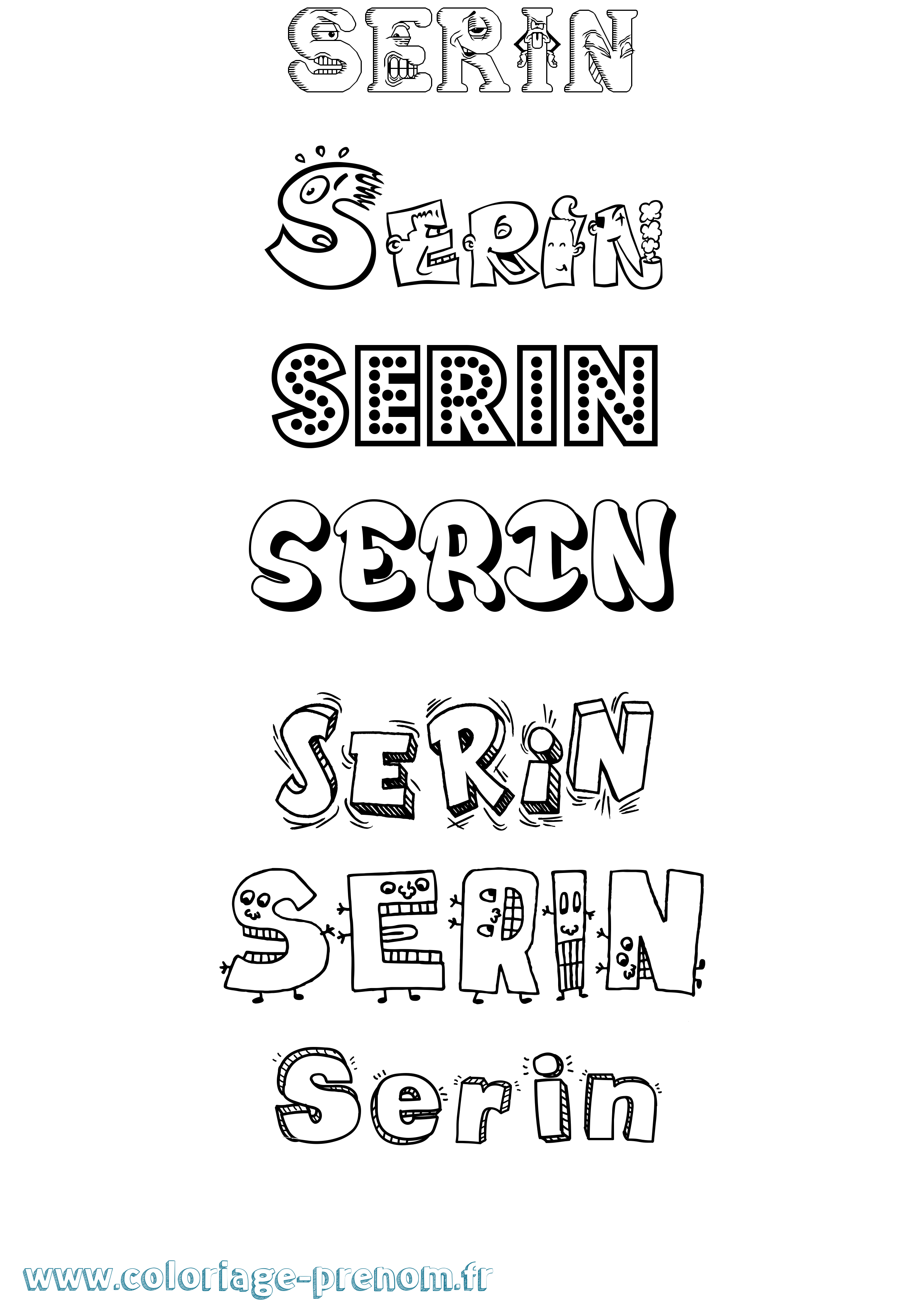 Coloriage Serin Fun Coloriage prénom Serin Fun