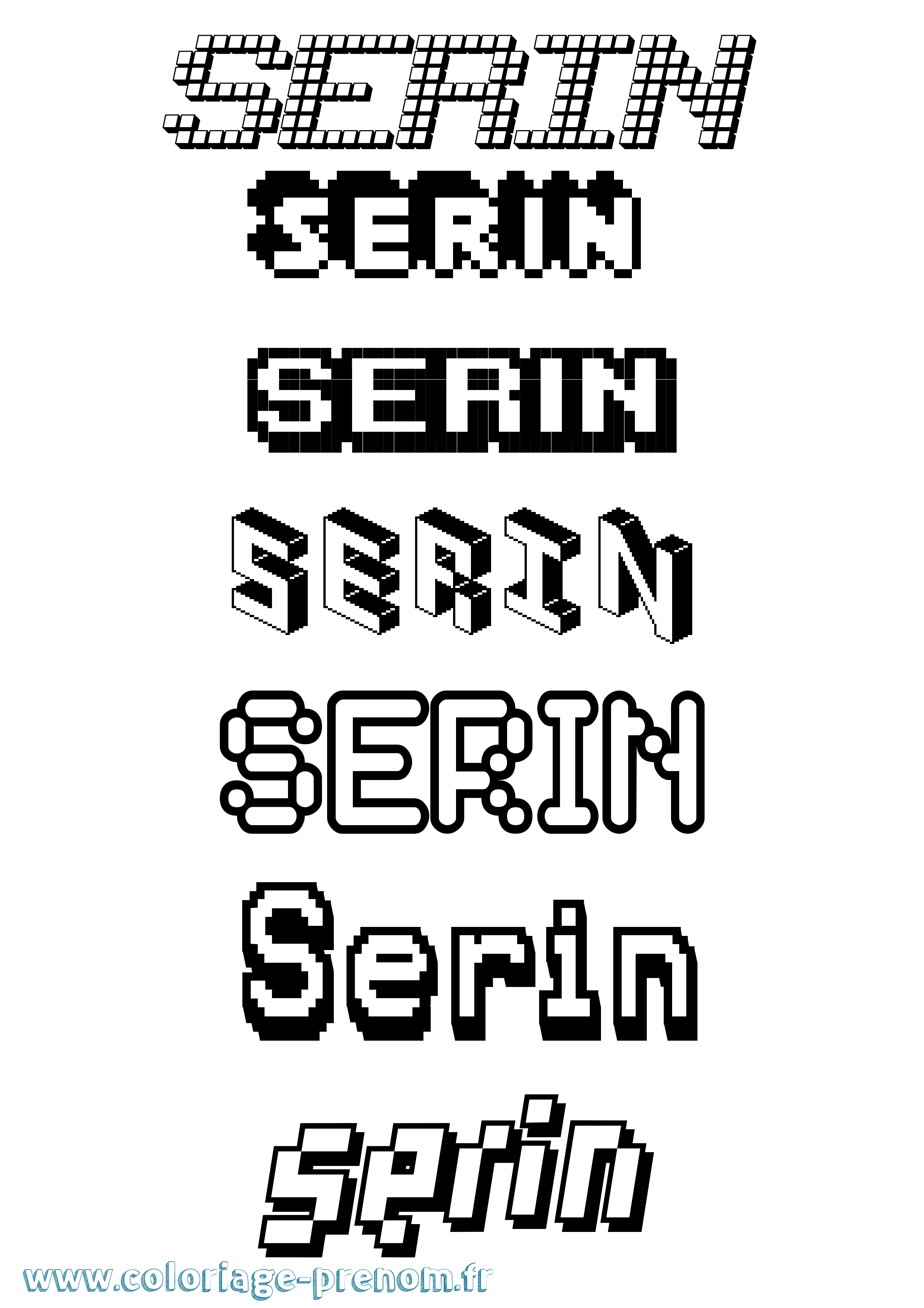 Coloriage Serin Pixel Coloriage prénom Serin Pixel