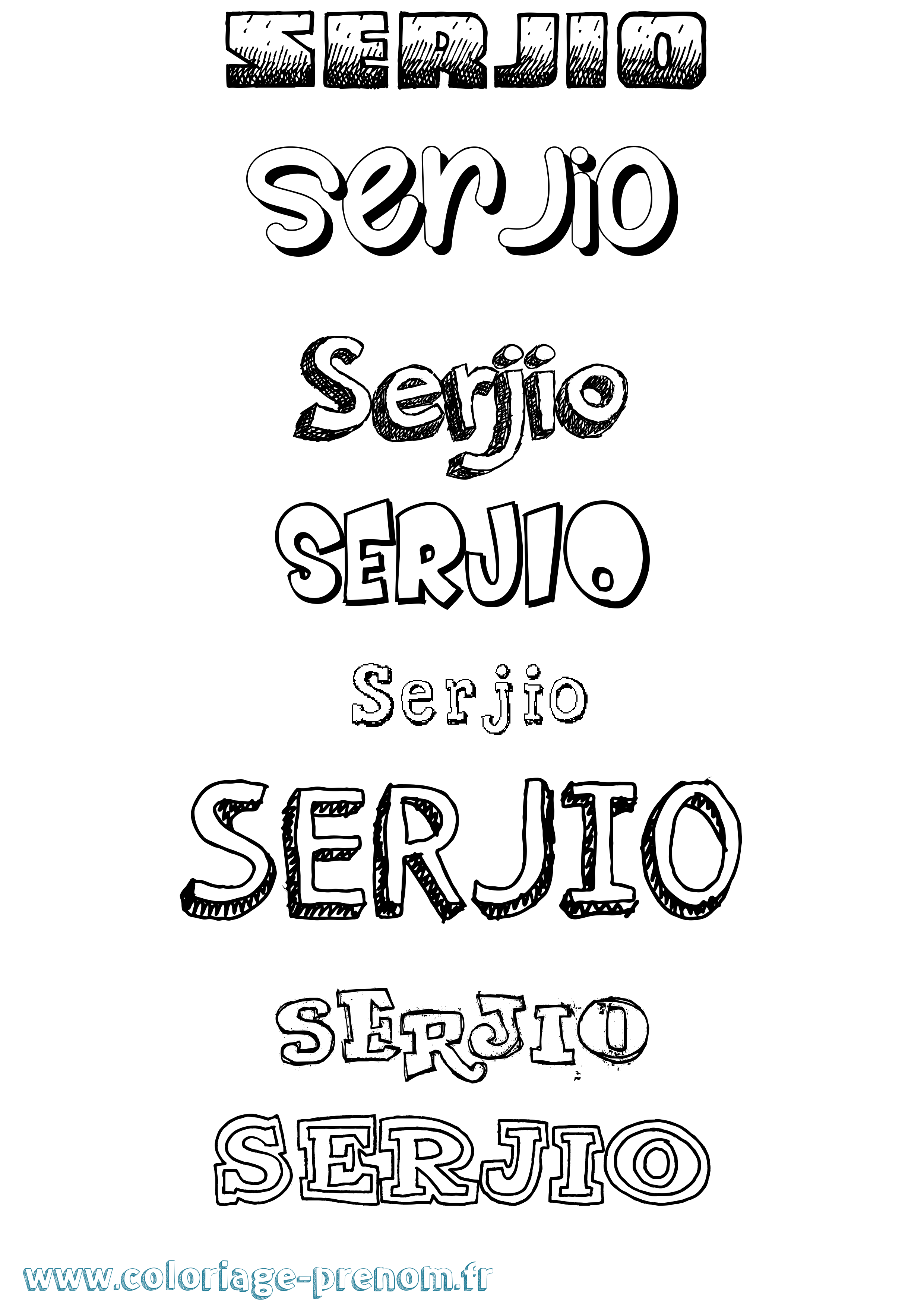 Coloriage Serjio Dessiné Coloriage prénom Serjio Dessiné