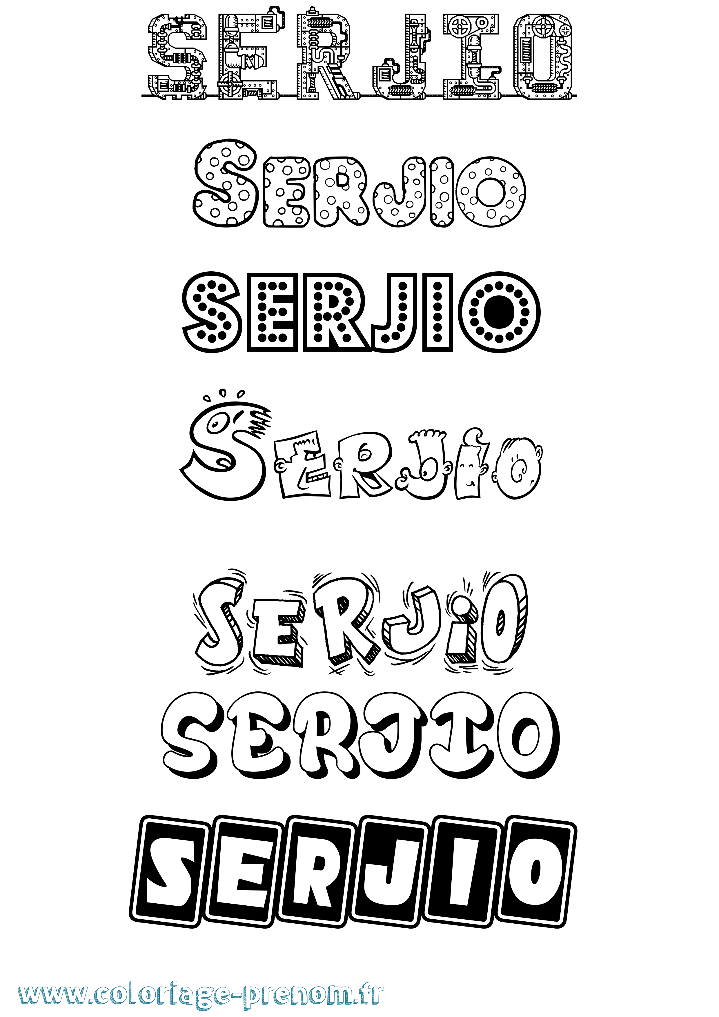Coloriage Serjio Fun Coloriage prénom Serjio Fun