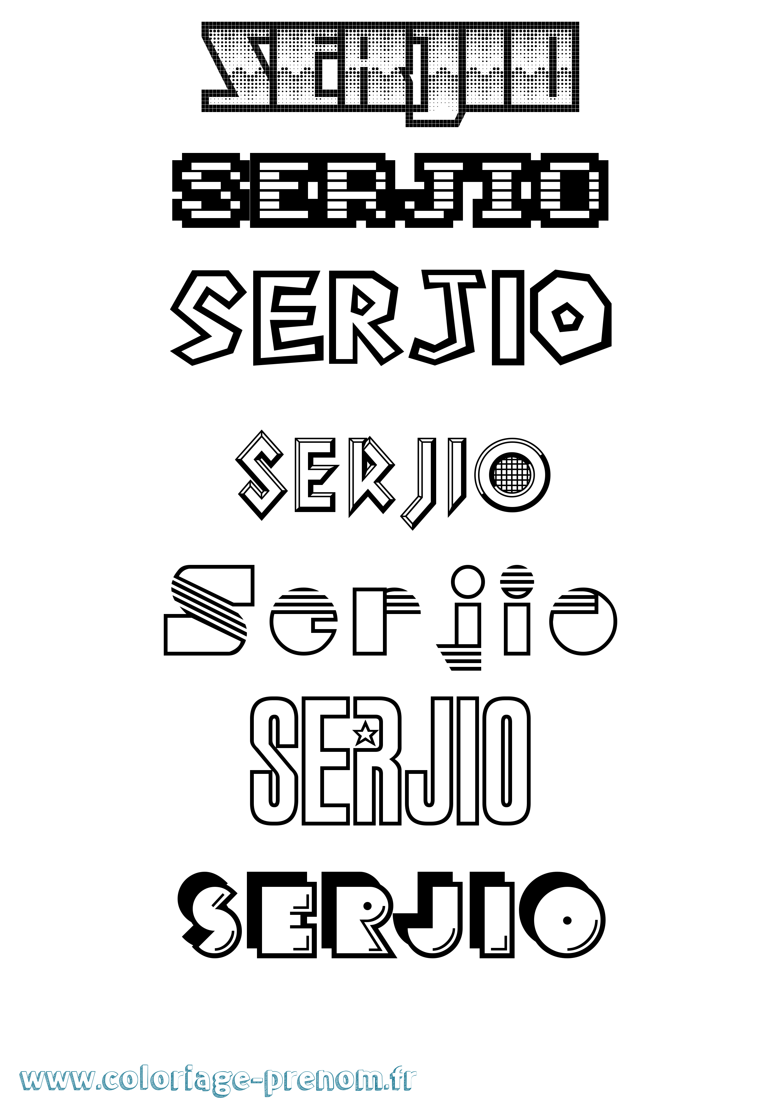 Coloriage Serjio Jeux Vidéos Coloriage prénom Serjio Jeux Vidéos