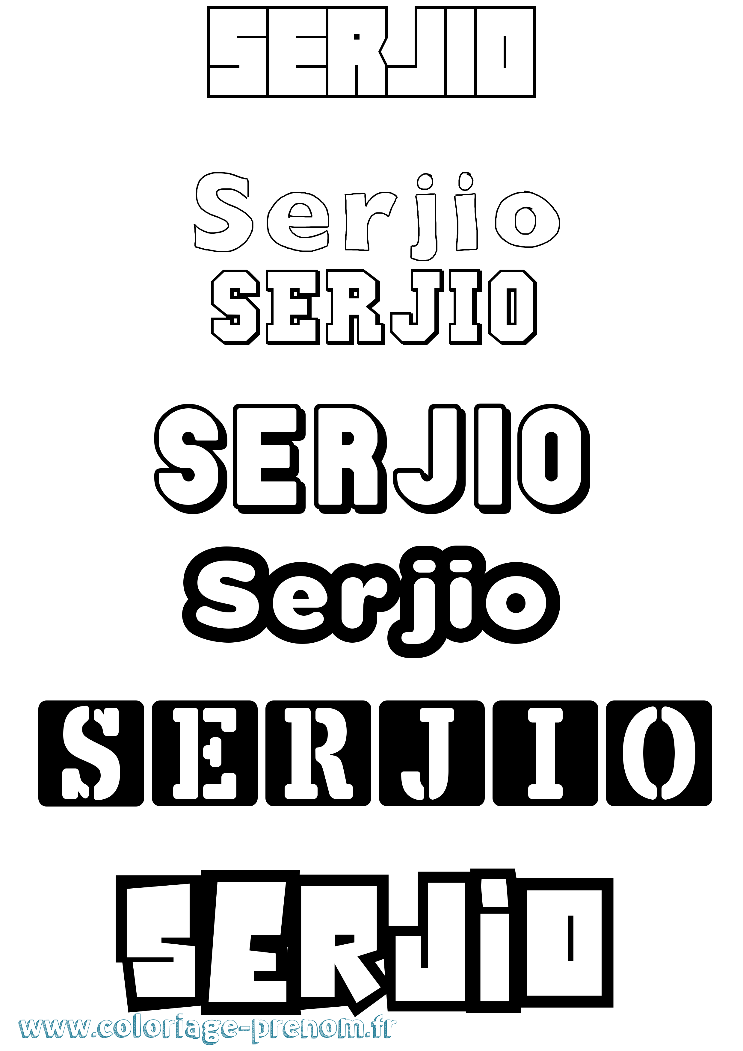 Coloriage Serjio Simple Coloriage prénom Serjio Simple