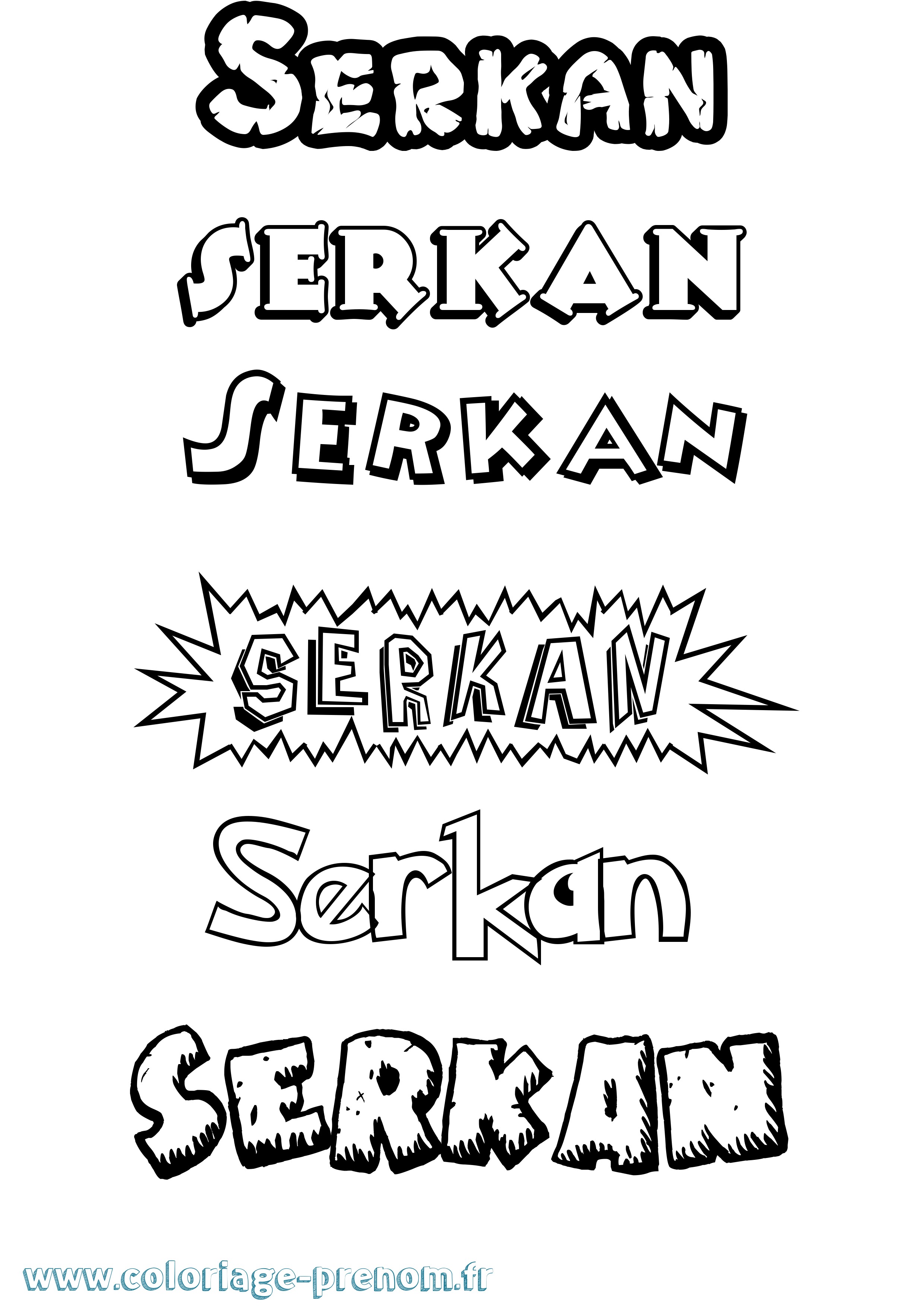 Coloriage Serkan Dessin Animé Coloriage prénom Serkan Dessin Animé