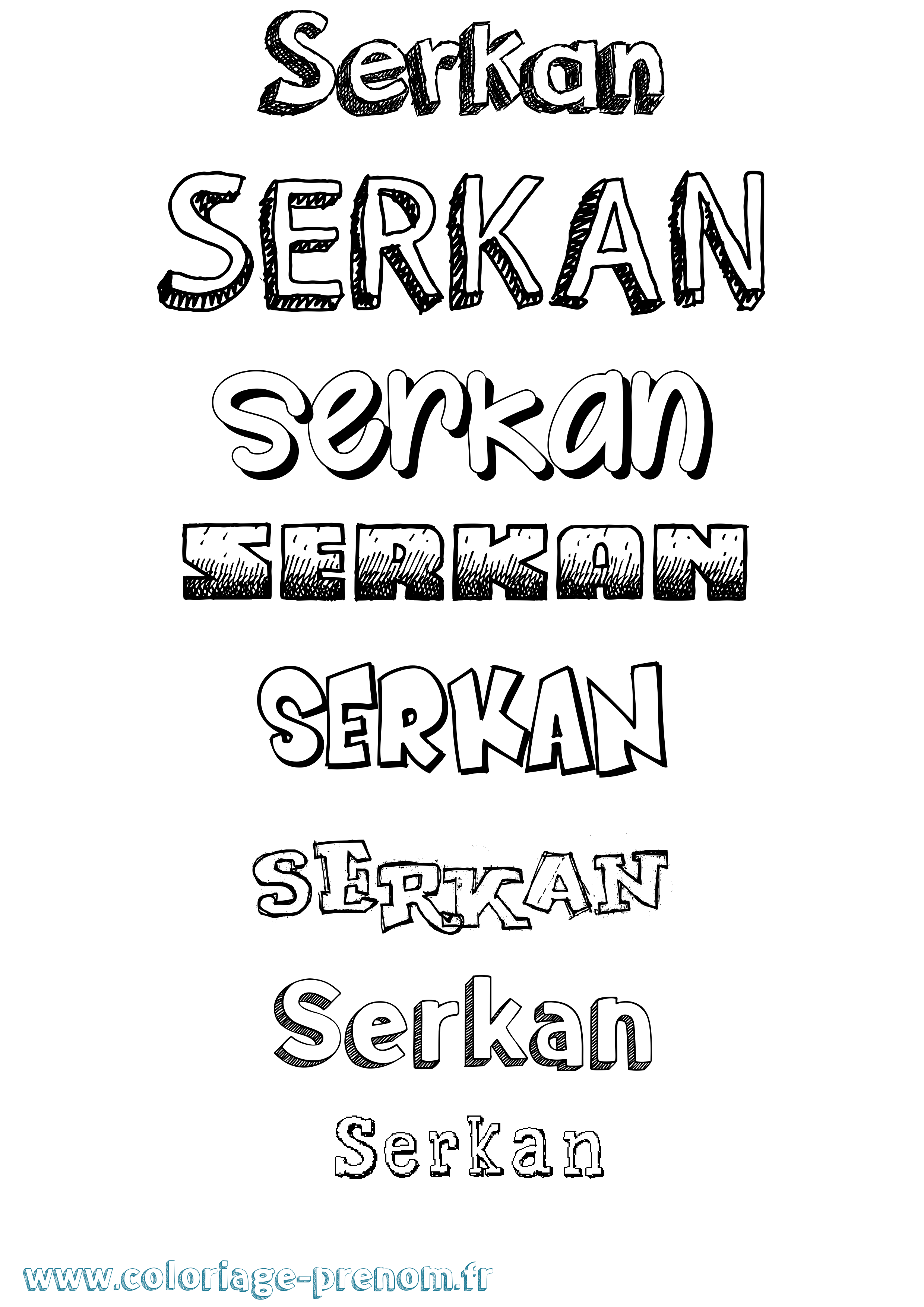 Coloriage Serkan Dessiné Coloriage prénom Serkan Dessiné