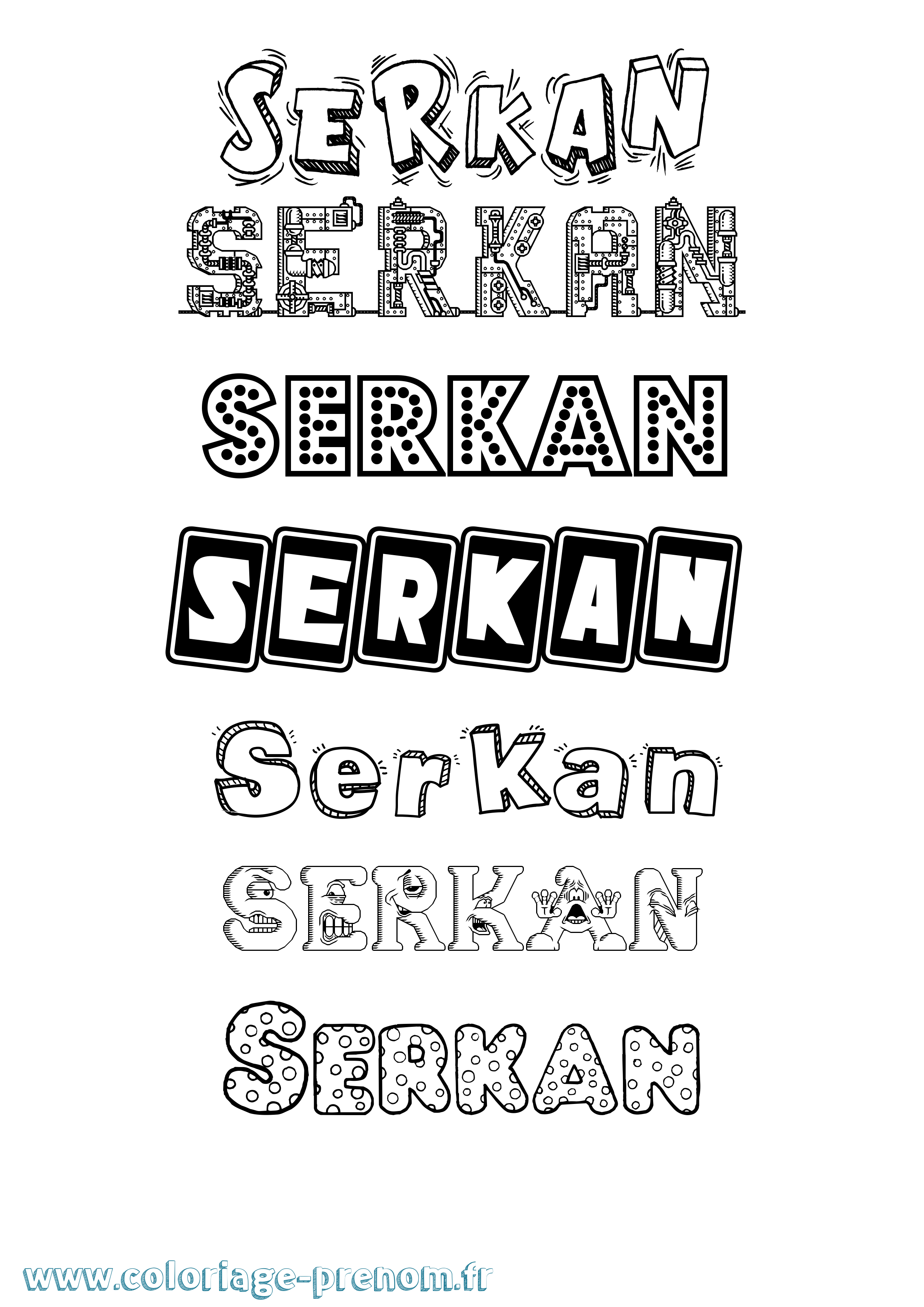 Coloriage Serkan Fun Coloriage prénom Serkan Fun