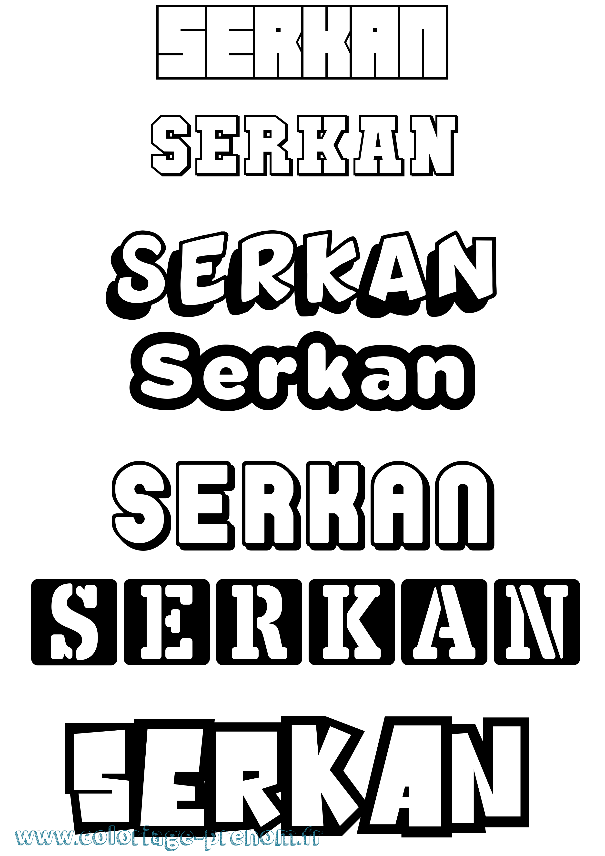 Coloriage Serkan Simple Coloriage prénom Serkan Simple