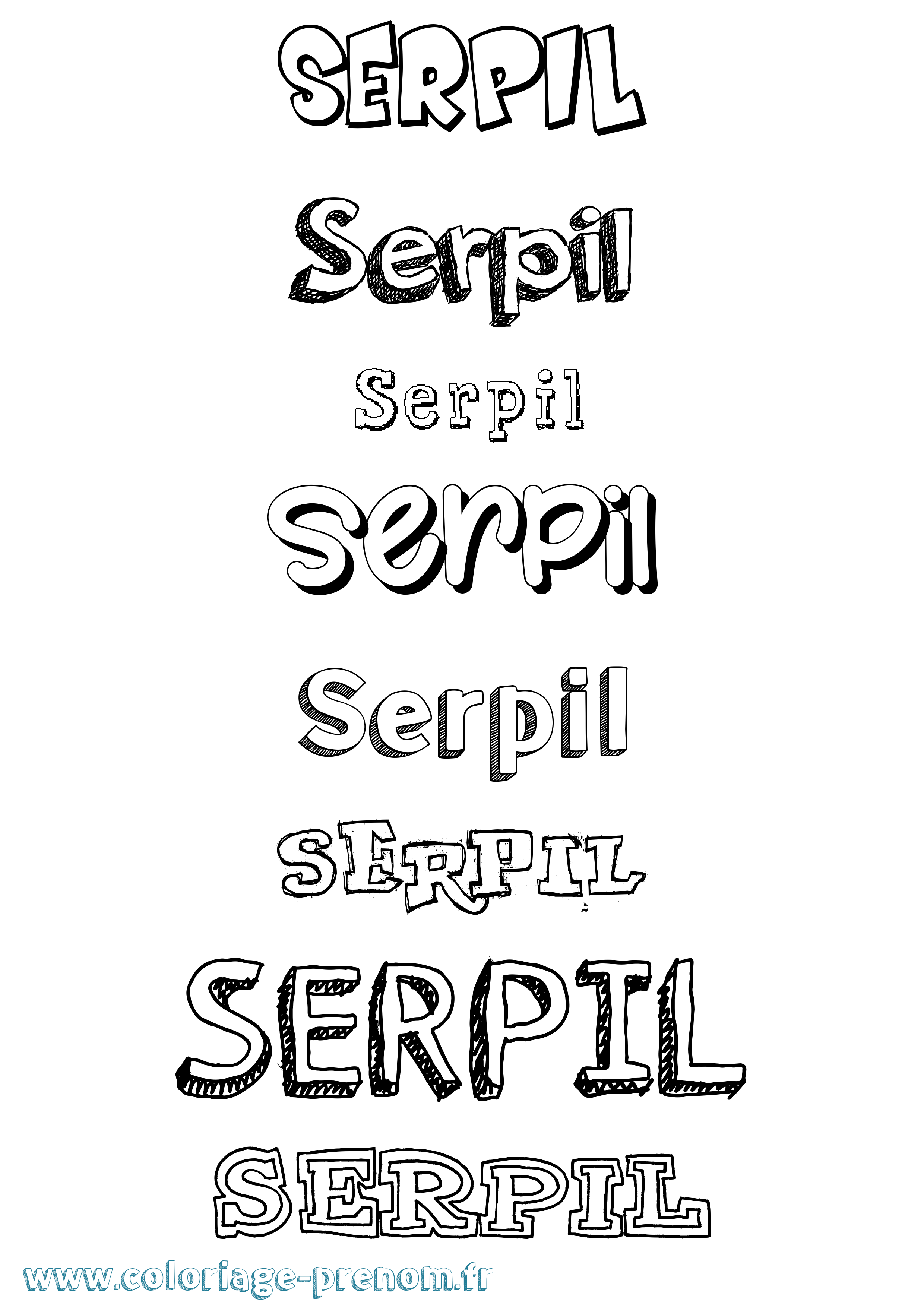 Coloriage Serpil Dessiné Coloriage prénom Serpil Dessiné