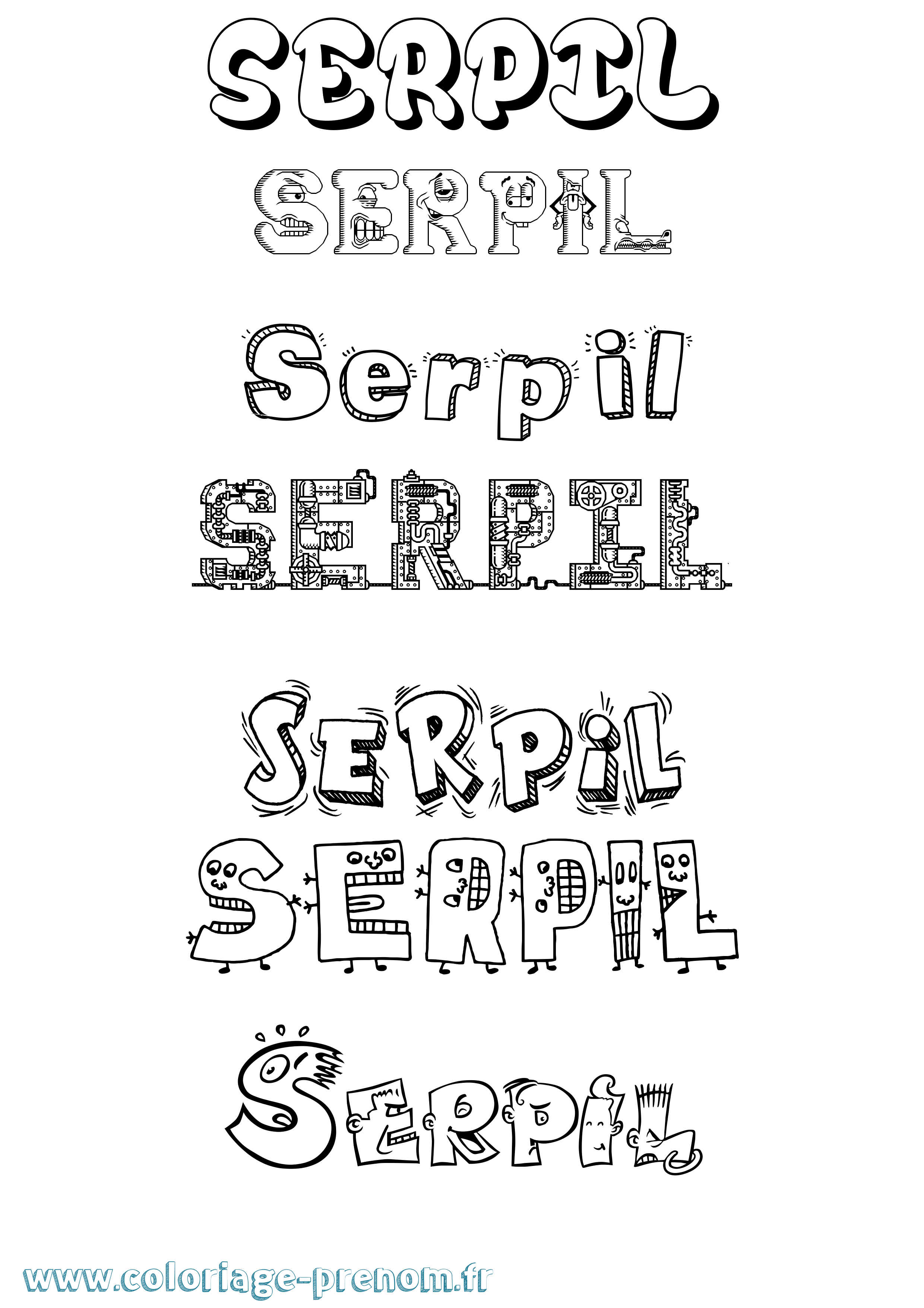 Coloriage Serpil Fun Coloriage prénom Serpil Fun
