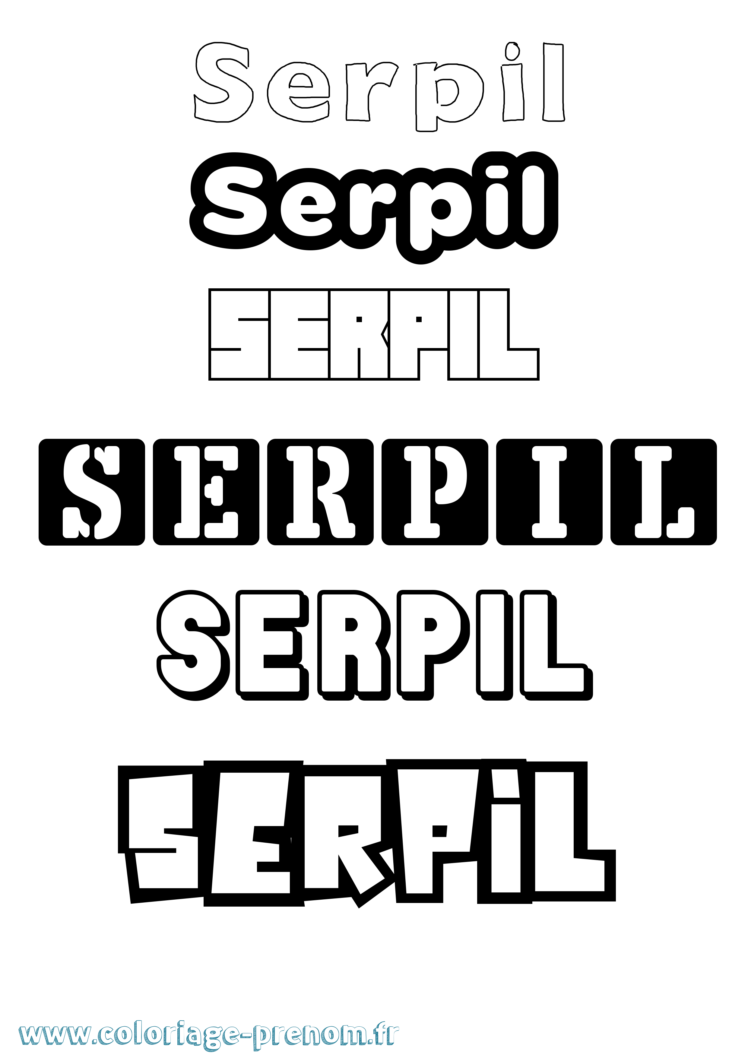 Coloriage Serpil Simple Coloriage prénom Serpil Simple