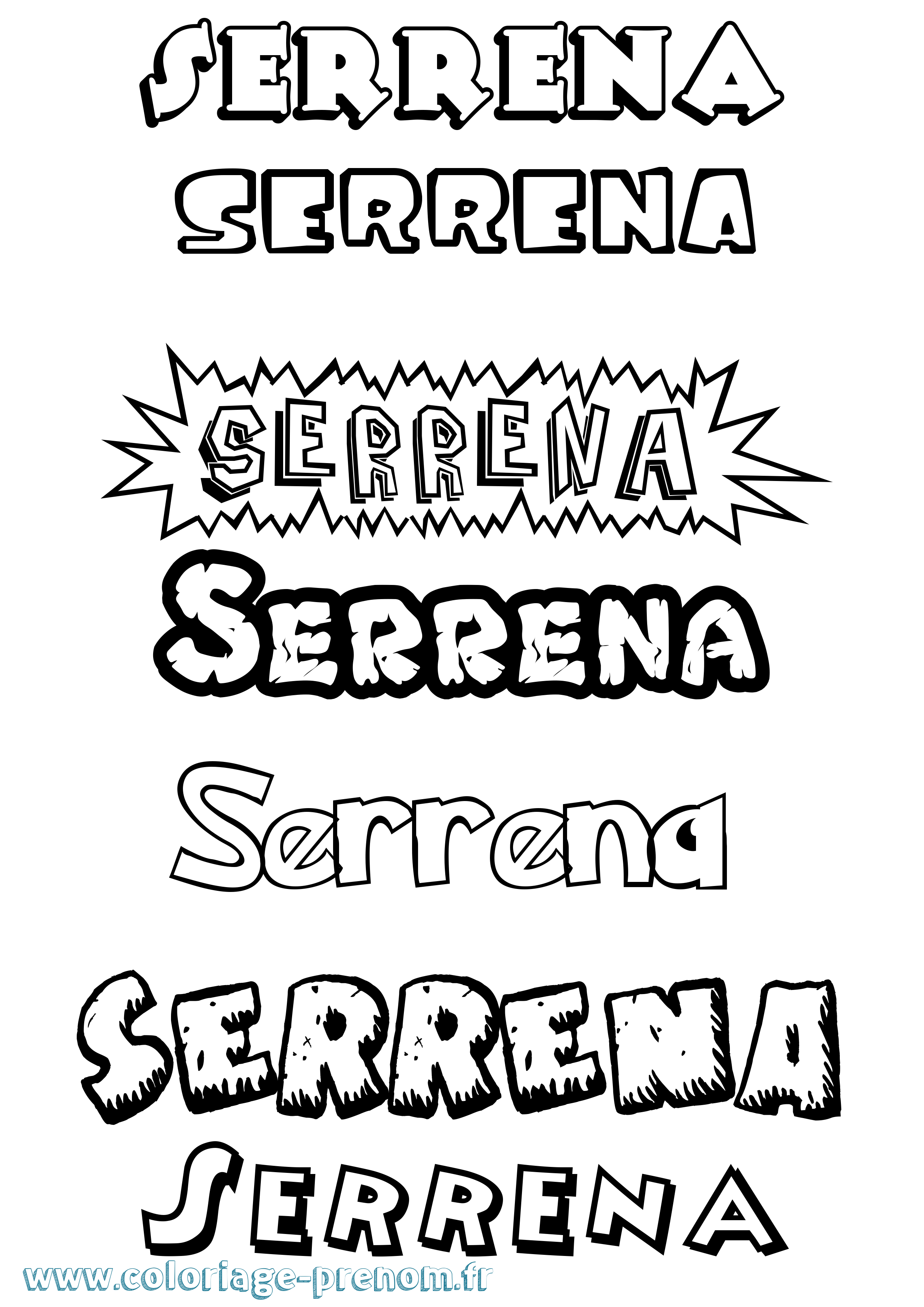Coloriage Serrena Dessin Animé Coloriage prénom Serrena Dessin Animé