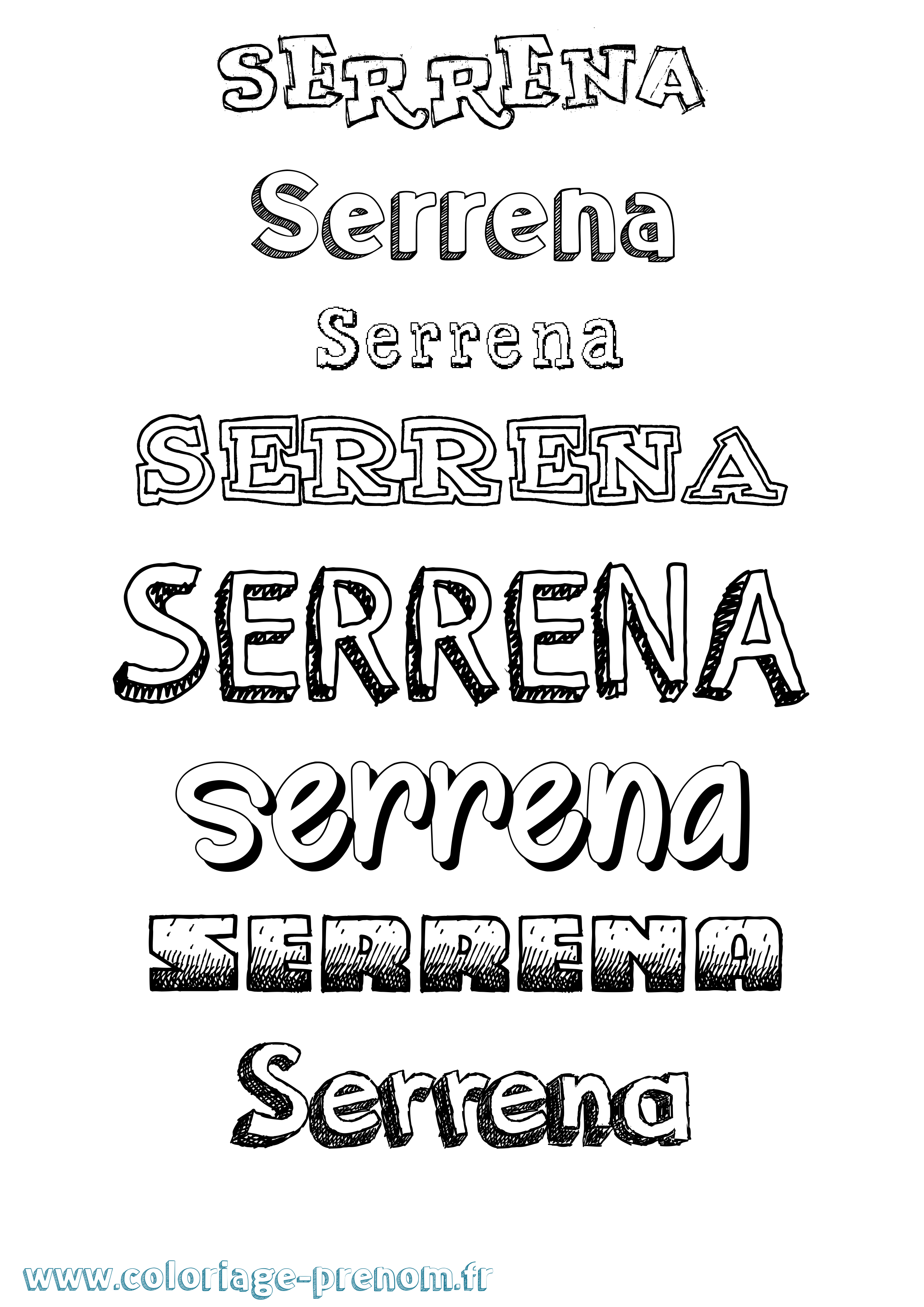 Coloriage Serrena Dessiné Coloriage prénom Serrena Dessiné