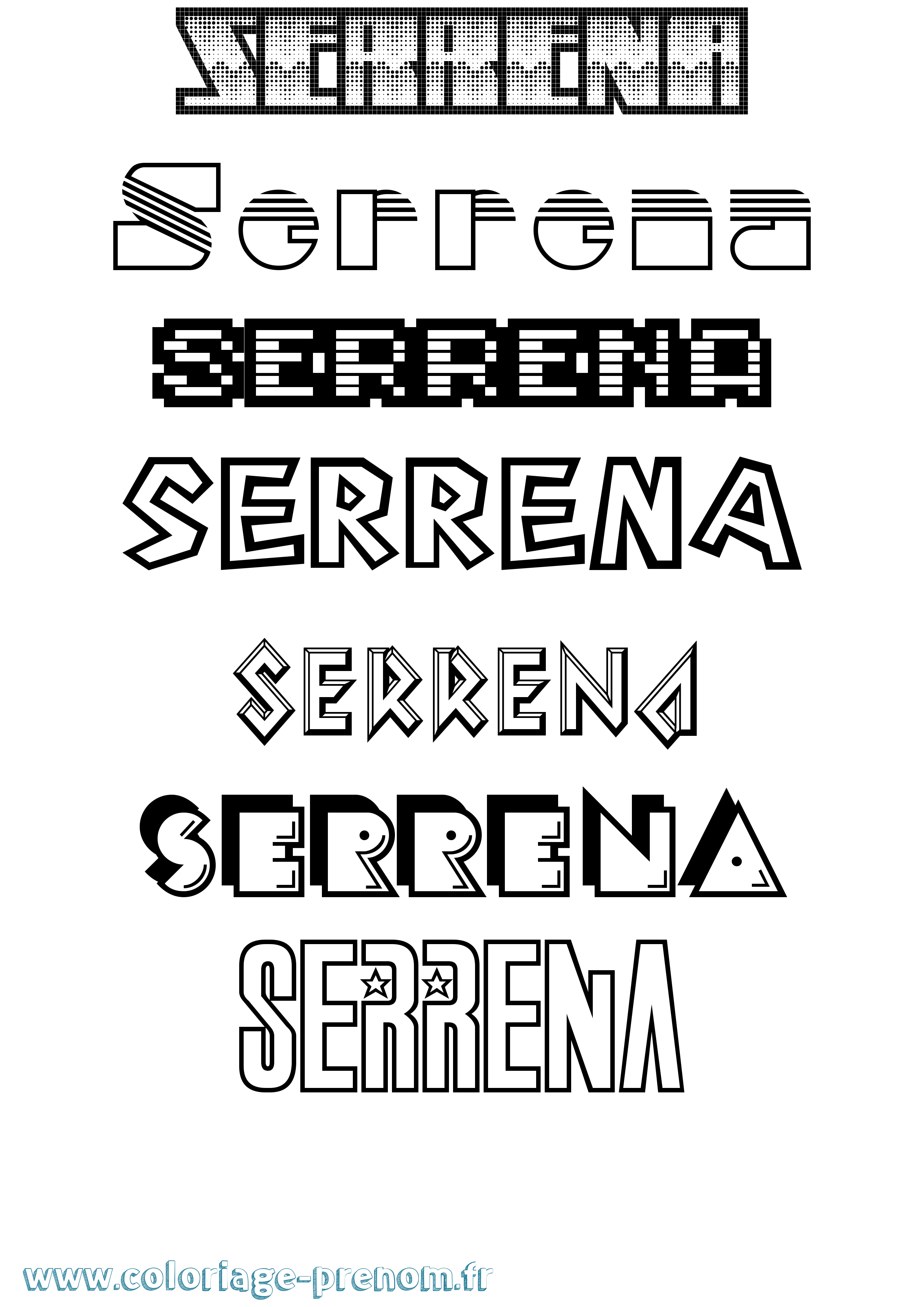 Coloriage Serrena Jeux Vidéos Coloriage prénom Serrena Jeux Vidéos