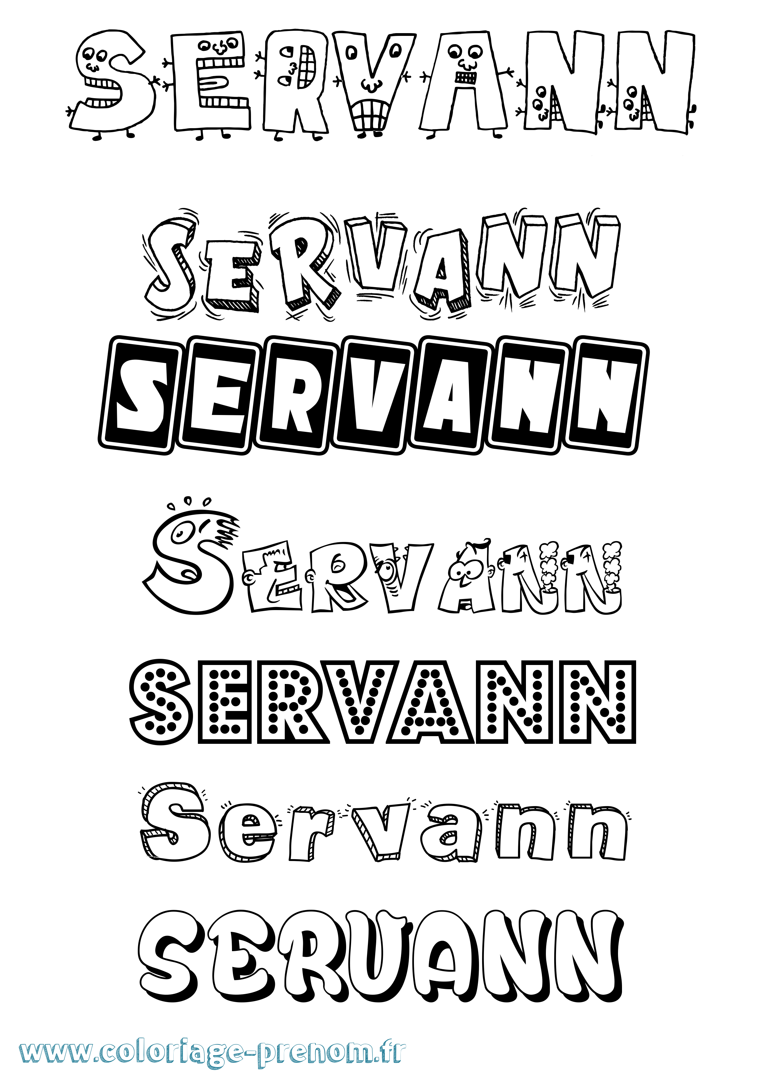 Coloriage Servann Fun Coloriage prénom Servann Fun