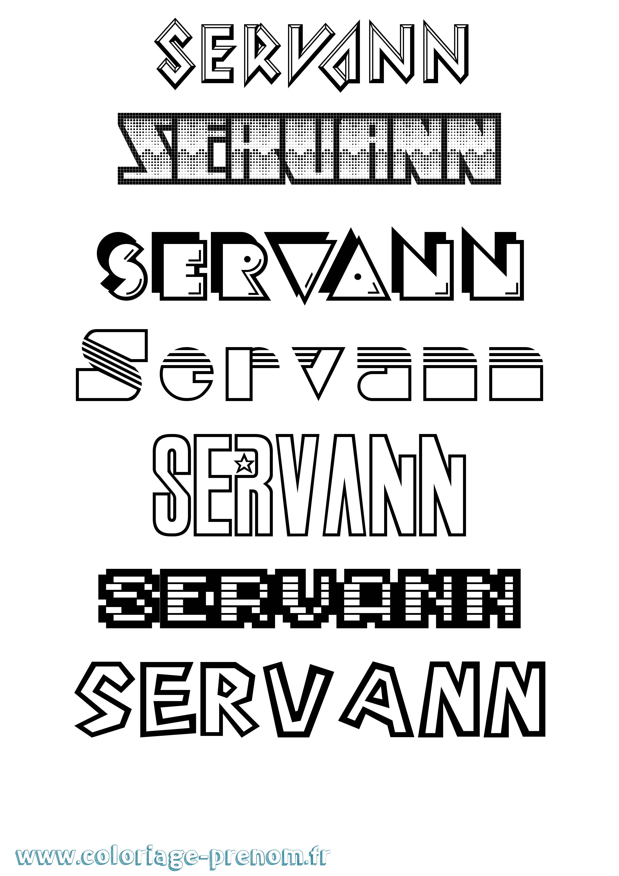 Coloriage Servann Jeux Vidéos Coloriage prénom Servann Jeux Vidéos